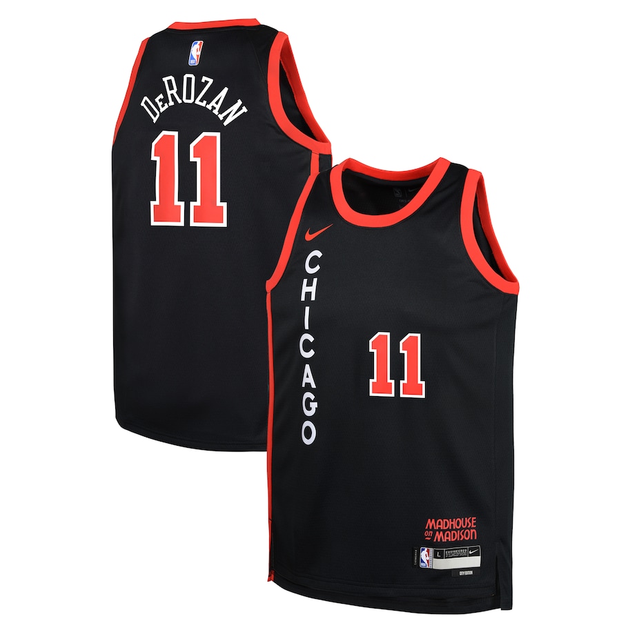 Youth Chicago Bulls DeMar DeRozan  Black Swingman Replica Jersey - City Edition