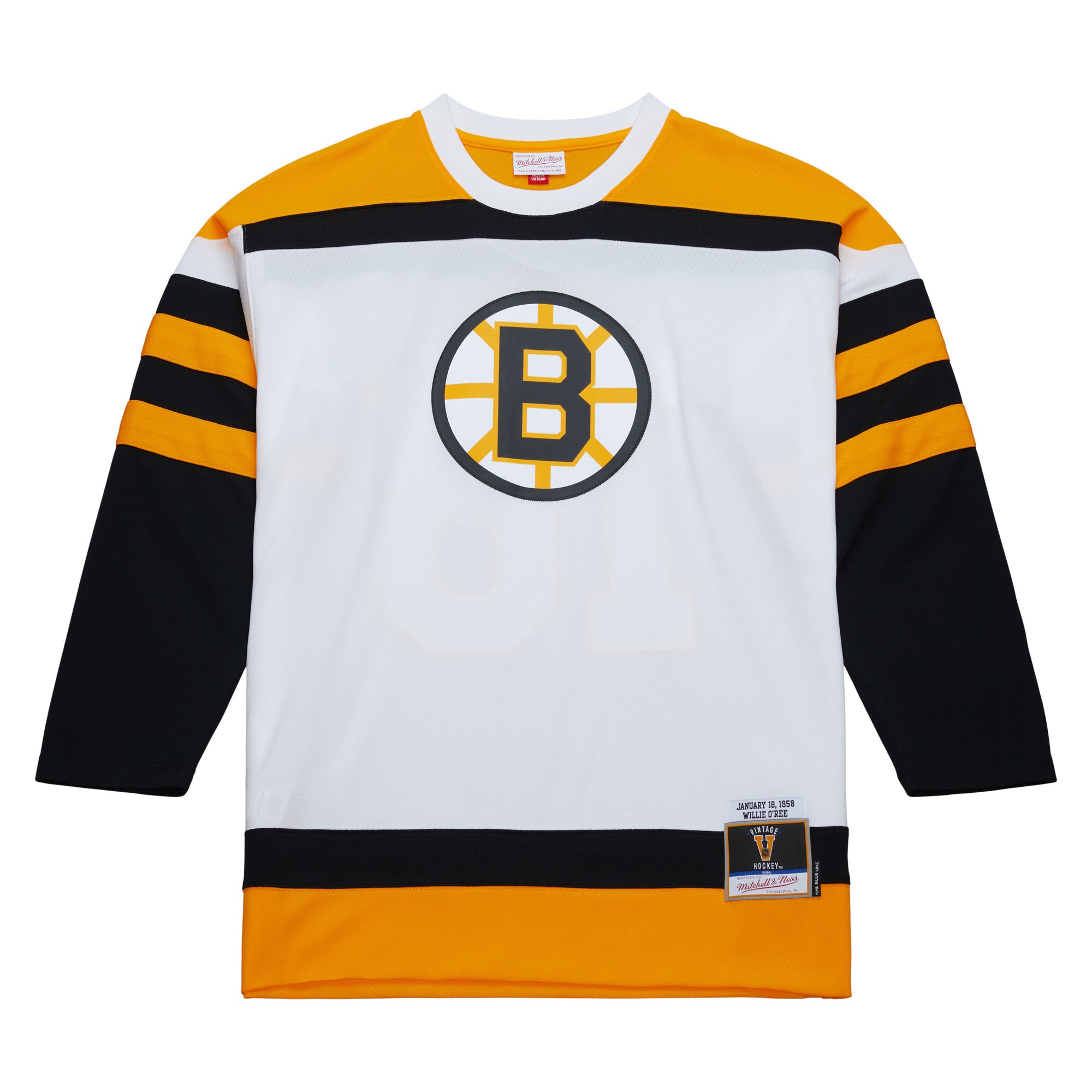 Willie O’Ree Boston Bruins Mitchell & Ness 1958 Blue Line  Jersey – White