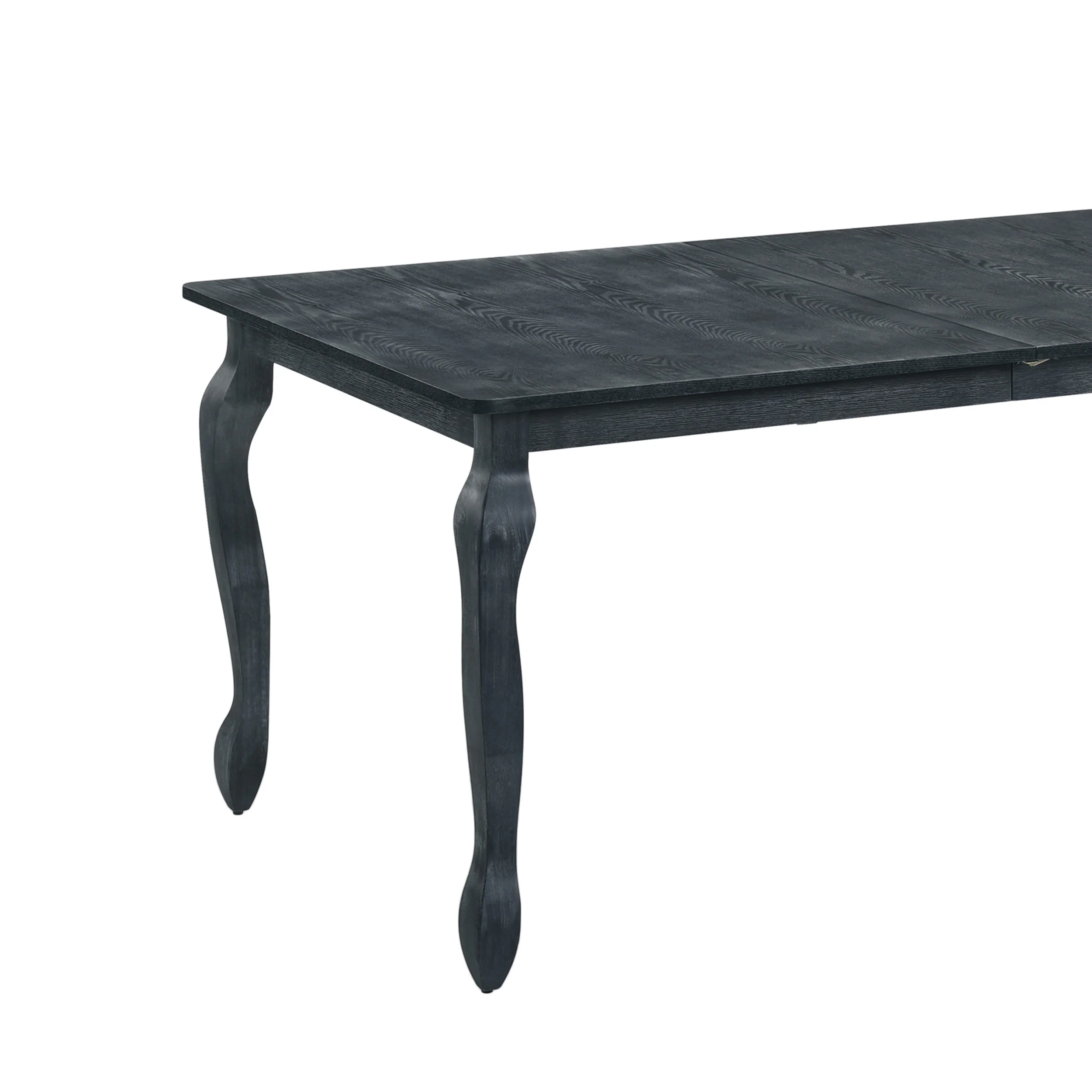 Noble House Fescue Fabric Upholstered Wood and Cane Expandable 7 Piece Dining Set, Gray and Black