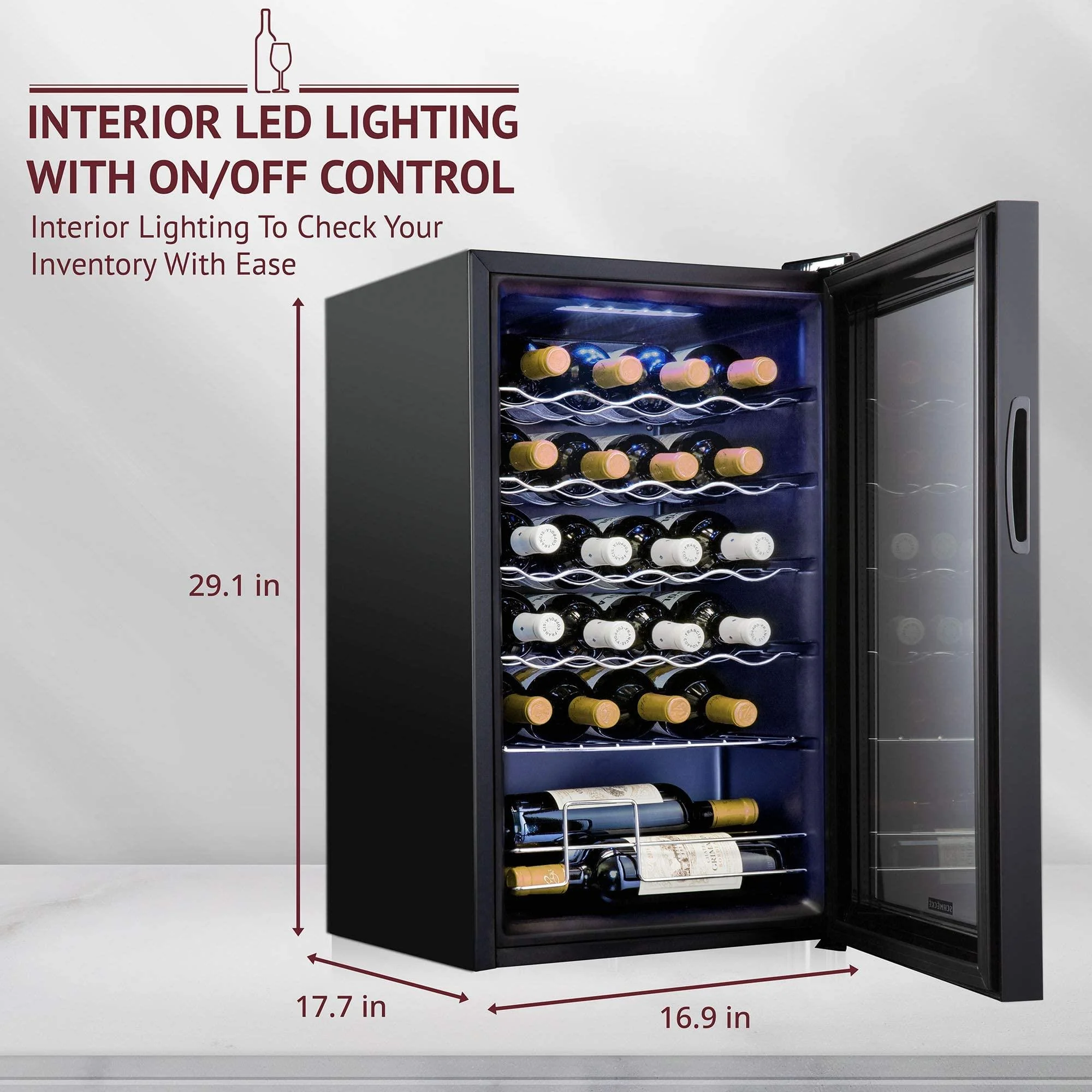 Schmecke 24-Bottle Freestanding Wine Cooler - Black