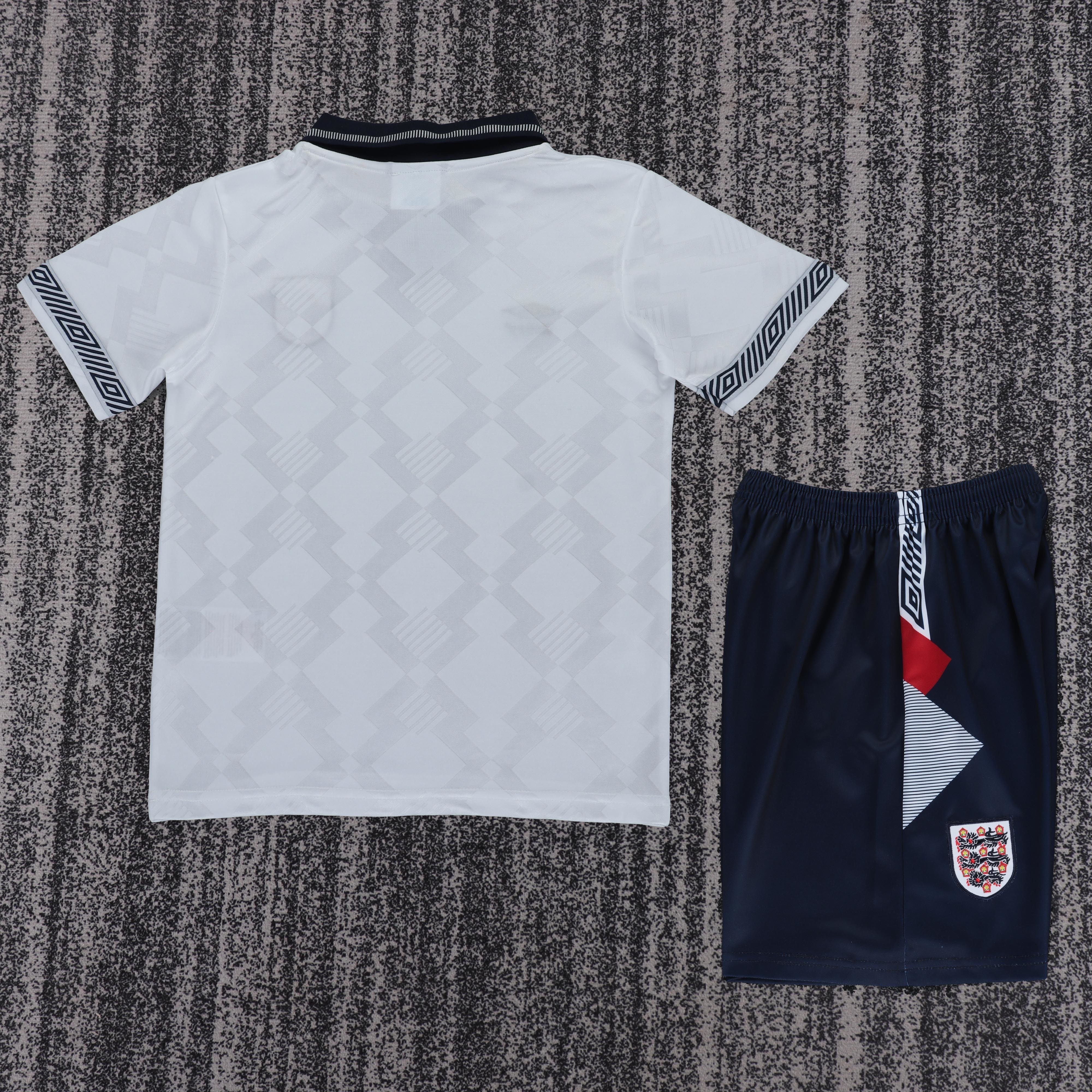1990 England Home Retro Children's Jersey Set - Fans Edition