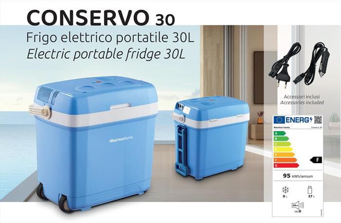 MELCHIONI FAMILY - Frigo portatile elettrico trolley CONSERVO30-Blu