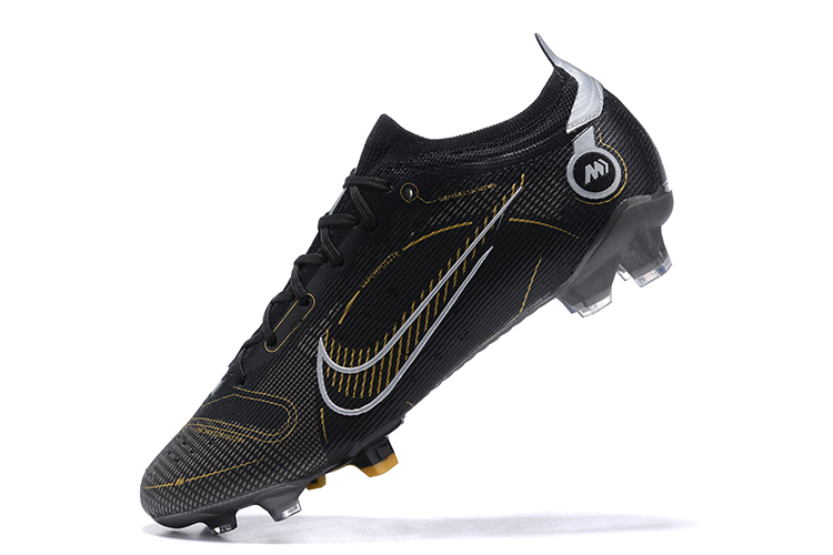 Assassin XIV semi-low-top black and gold waterproof knitted FG football shoes
