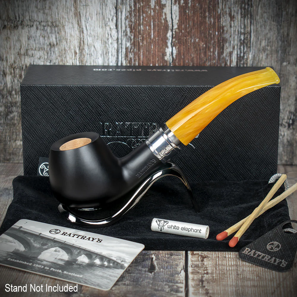 Rattrays Monarch Black 9mm Briar Smoking Pipe - Shape 4