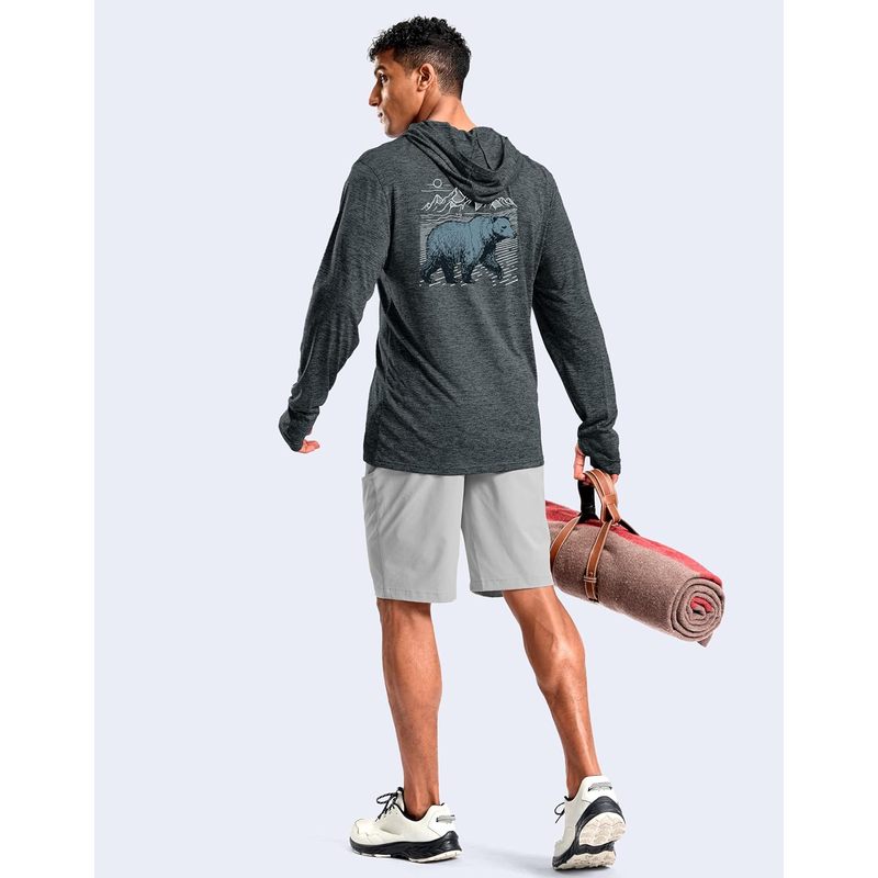 Men's UPF 50+ Sun Protection Hoodie Lightweight Long Sleeve