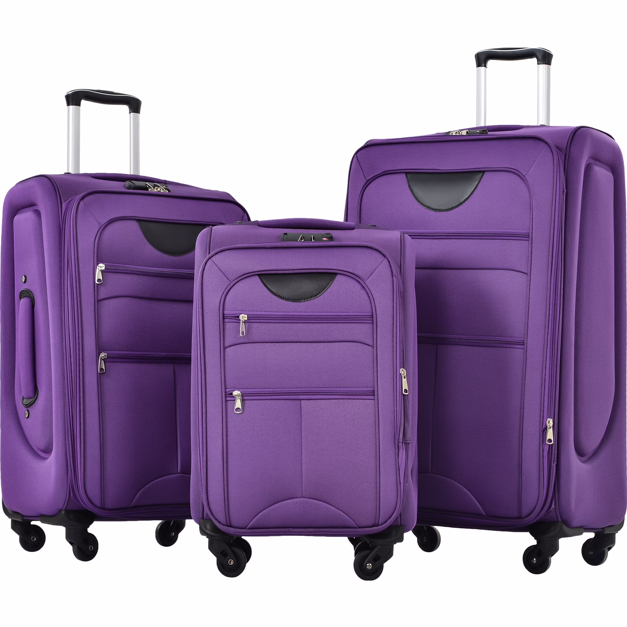 EUROCO 3 Piece Softside Luggage Set,Expandable Suitcase Set with TSA Lock and Spinner Wheels,Lightweight Suitcase for Men Women(20