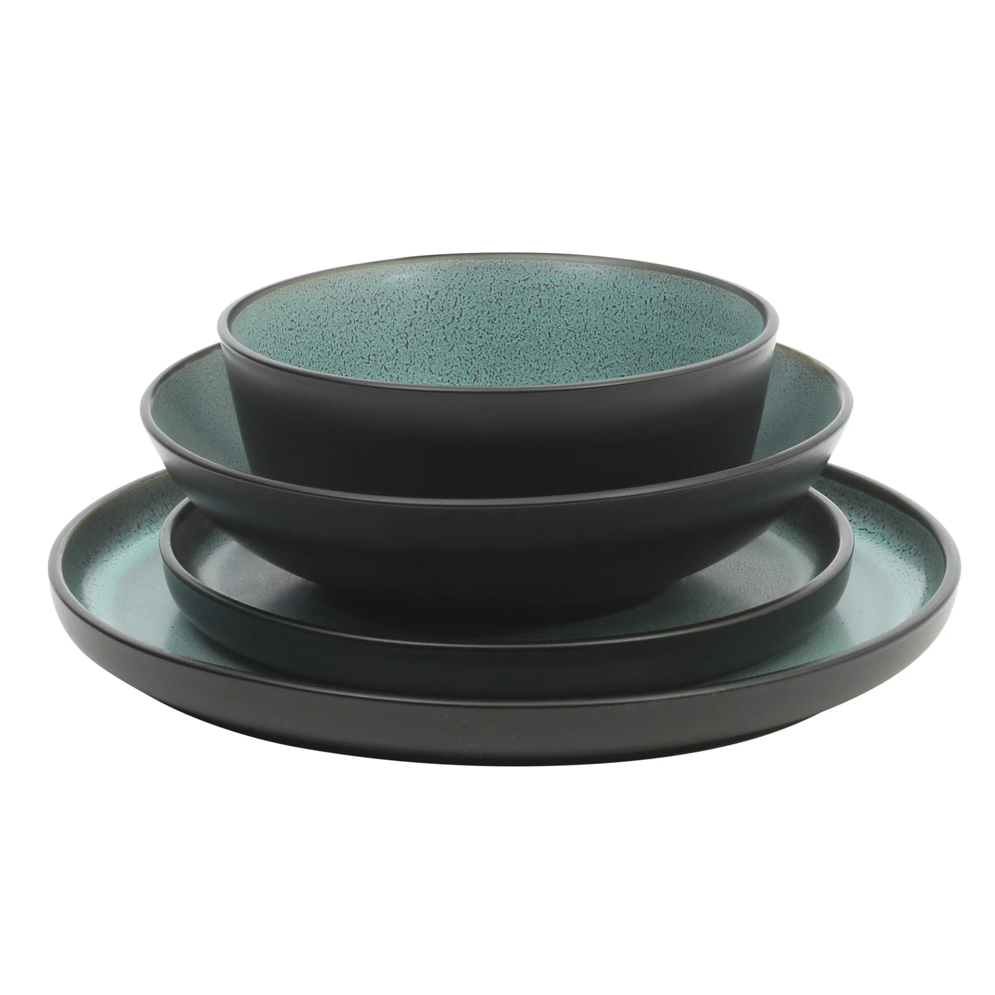 Gibson Elite Tribeca Loft 16-Piece Dinnerware Set - Service for 4 - Matte Blue