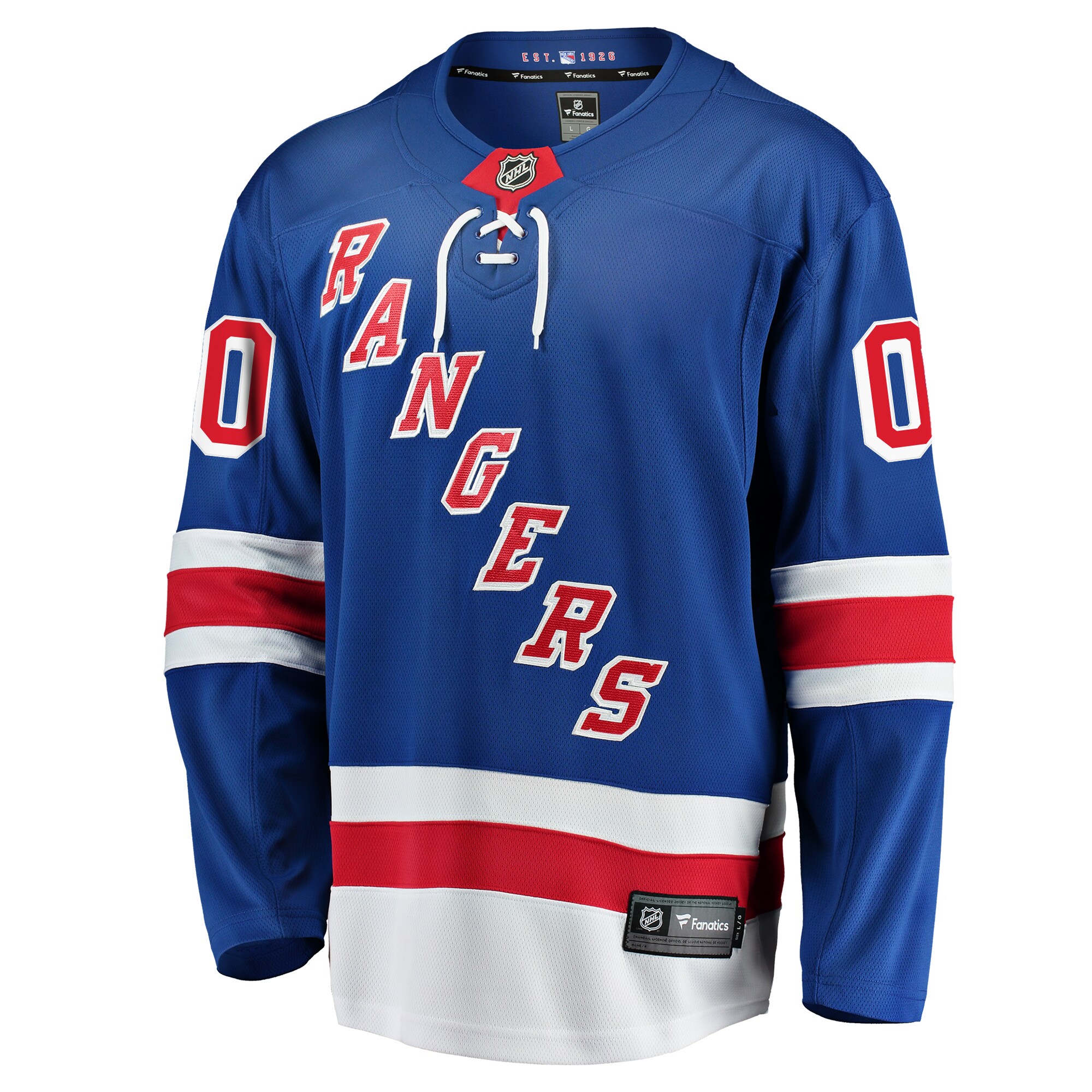 New York Rangers Fanatics Home Breakaway Custom Jersey – Blue