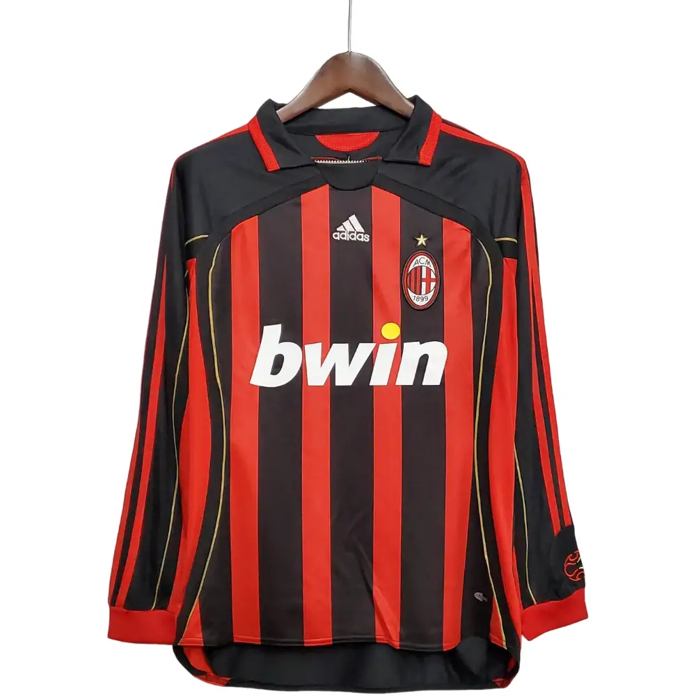2006/2007 Retro Long Sleeve AC Milan Home Football Shirt 1:1 Thai Quality - Fans Edition