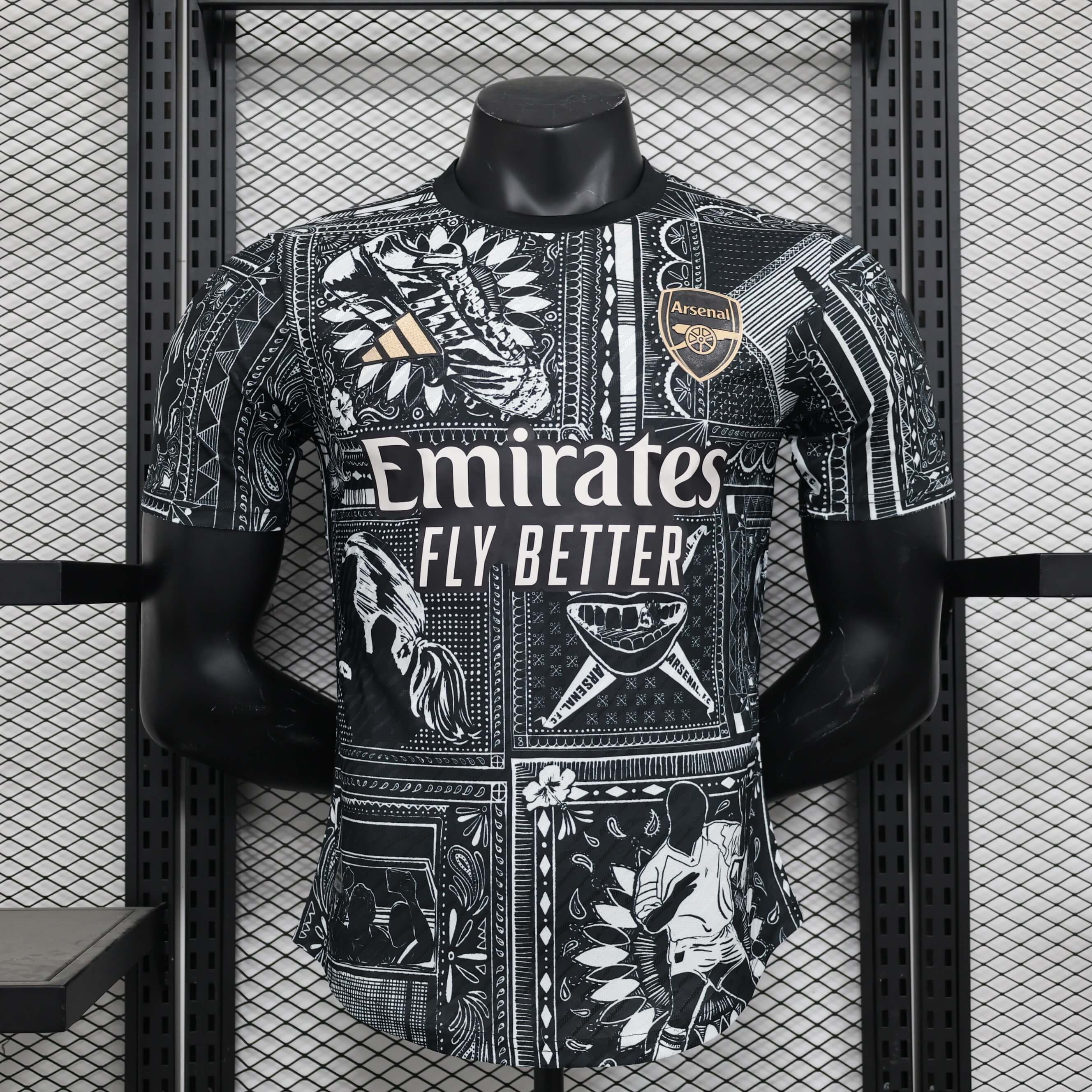 2024/2025 Player Version Arsenal Black pre-match Football Shirt 1:1 Thai Quality