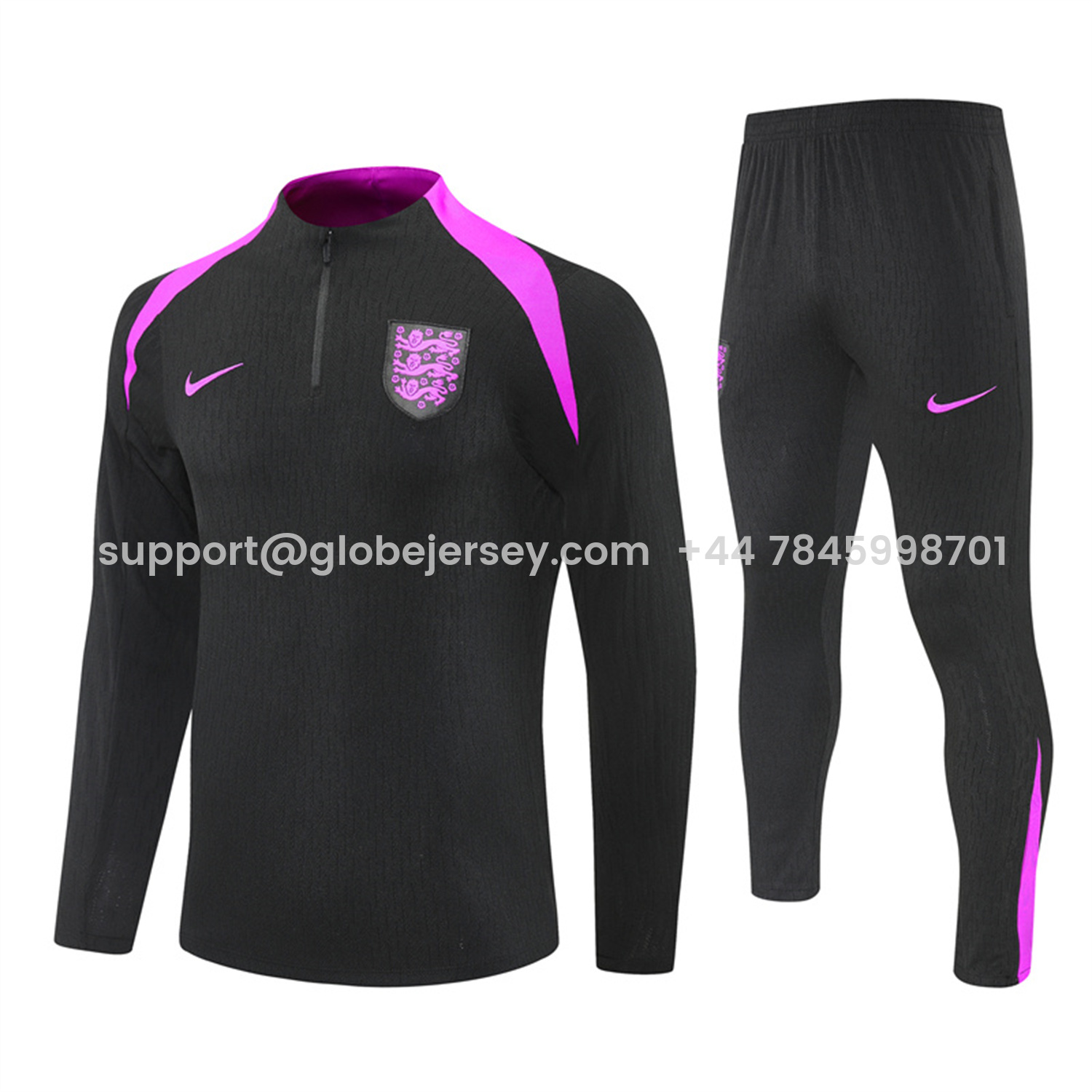 England 25-26 Long Sleeve Training Set - Player Version - Black Top and Pants
