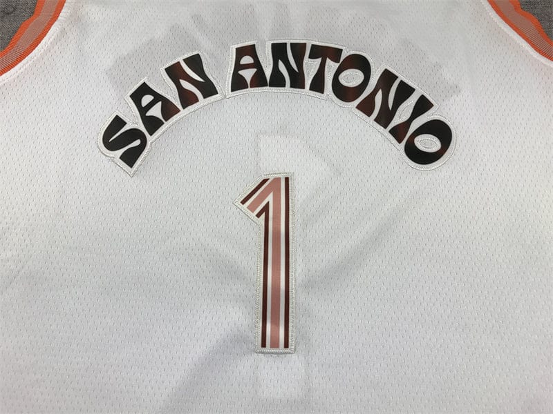 Men's Jersey 2024 Season Spurs #1 White City Edition SAN ANEONIO