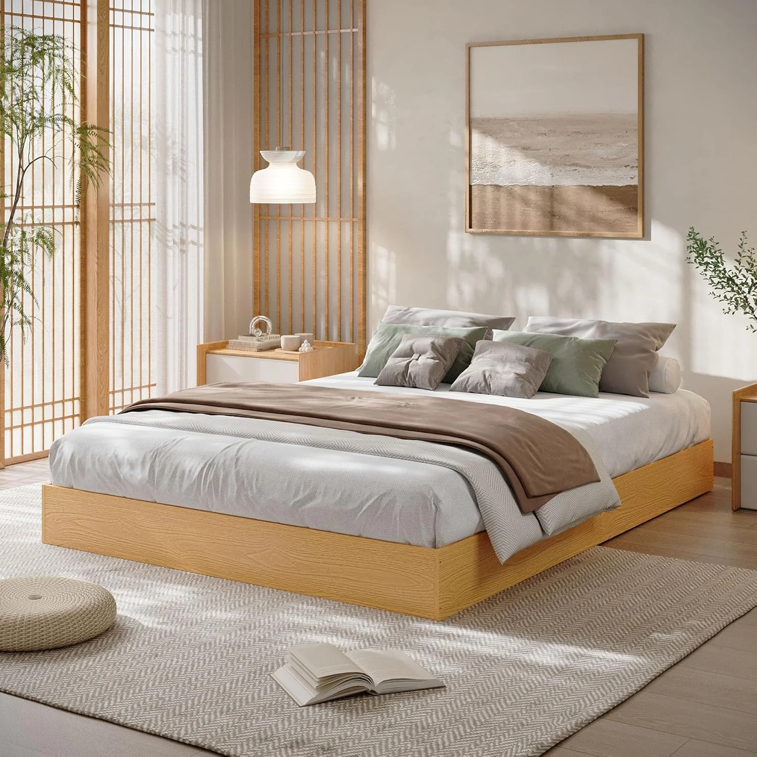 Rugerasy TWIN Size Wood Platform Bed Frame,Wooden Bed Frame Without Headboard,Slat Support,No Box Spring Needed,Easy Assembly,Pine wood