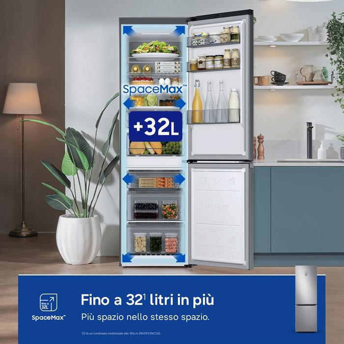 SAMSUNG - Frigorifero combinato RB34C775CS9/EF ClasseC 344lt-METAL INOX