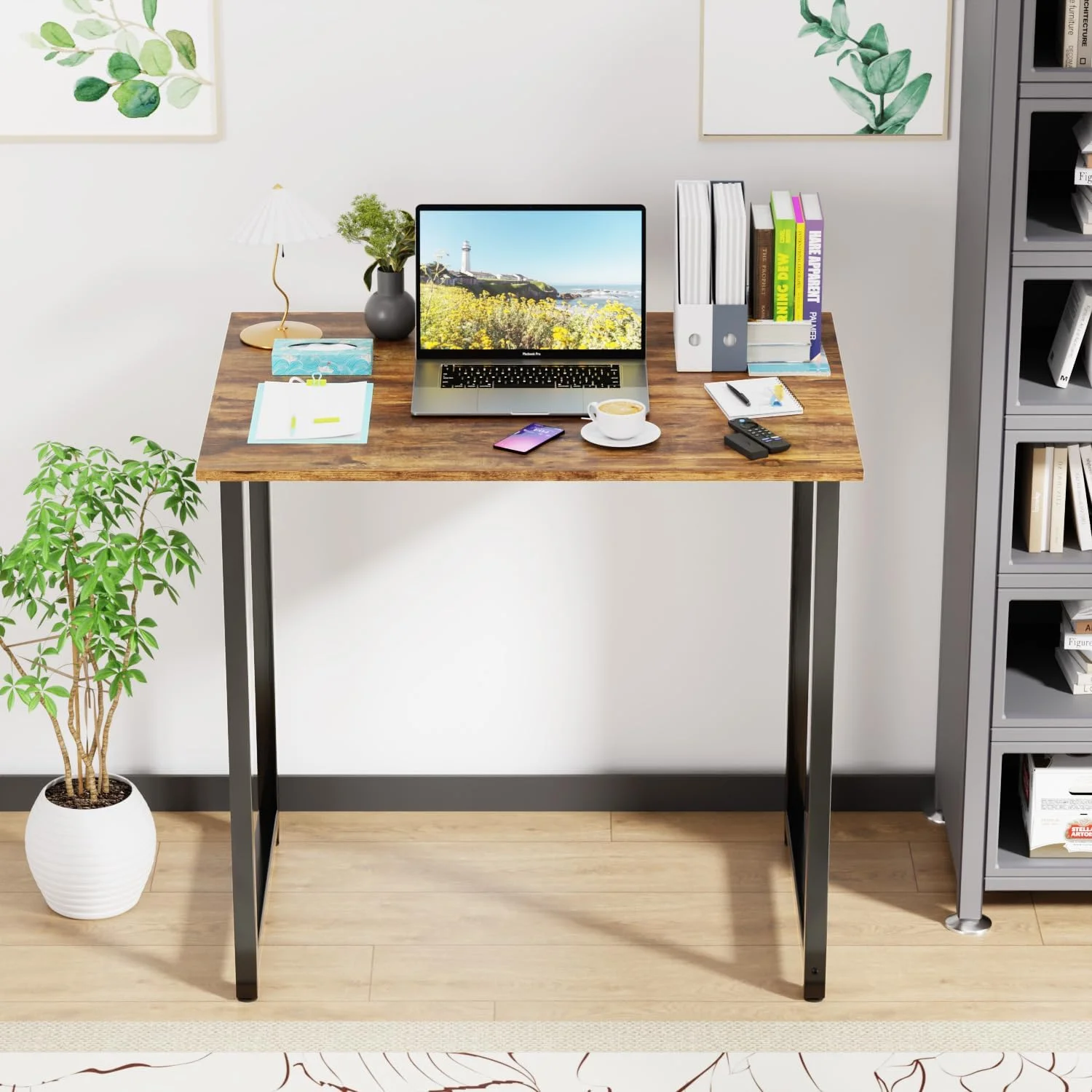 32/39/47 inch Computer Desk Study Writing Table, Adjustable feet, Modern Furniture for Home Office (1, Brown, 32 inch)