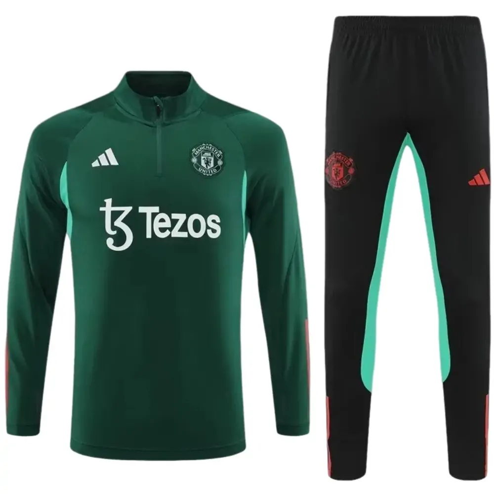 2023/2024 Manchester United half-pull training suit dark green football shirt