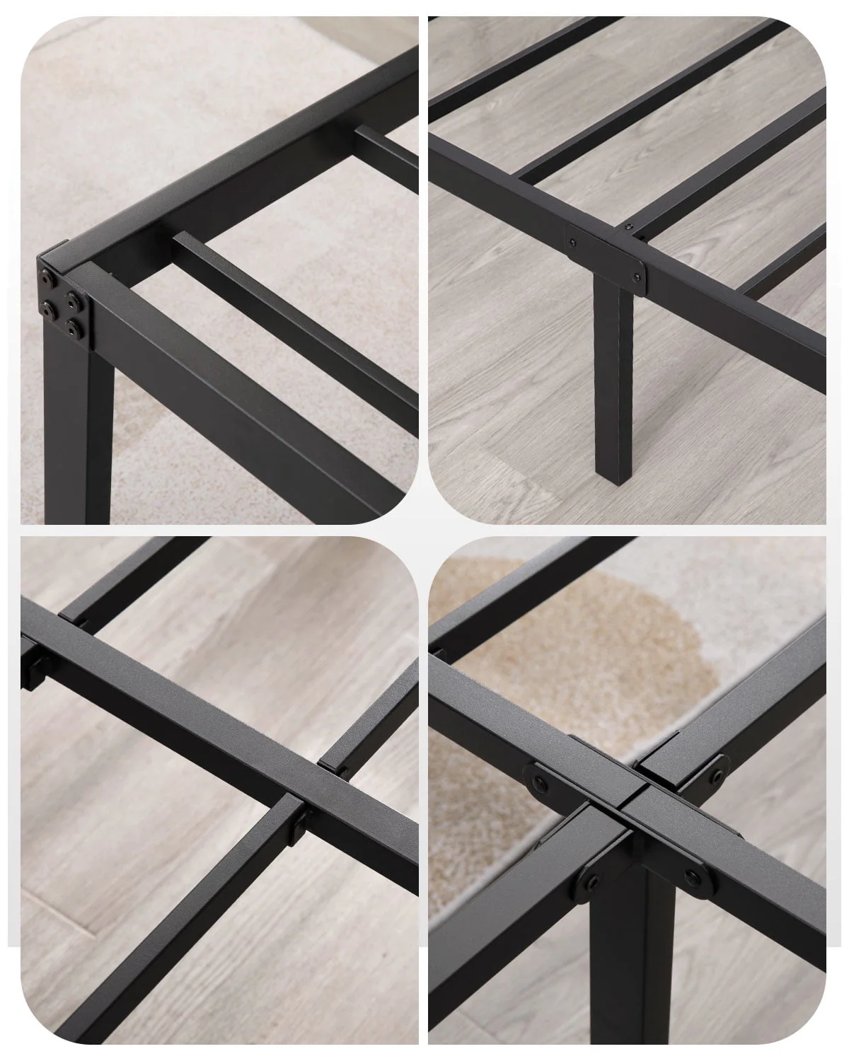 Tatago 18 Inch (H) Heavy Duty Queen Metal Bed Frame, 3500 lbs Capacity Metal Platform Bed frames Queen Size, Sturdy Steel Mattress Foundation with Storage, Non-Slip, No Noise No Box Spring Needed