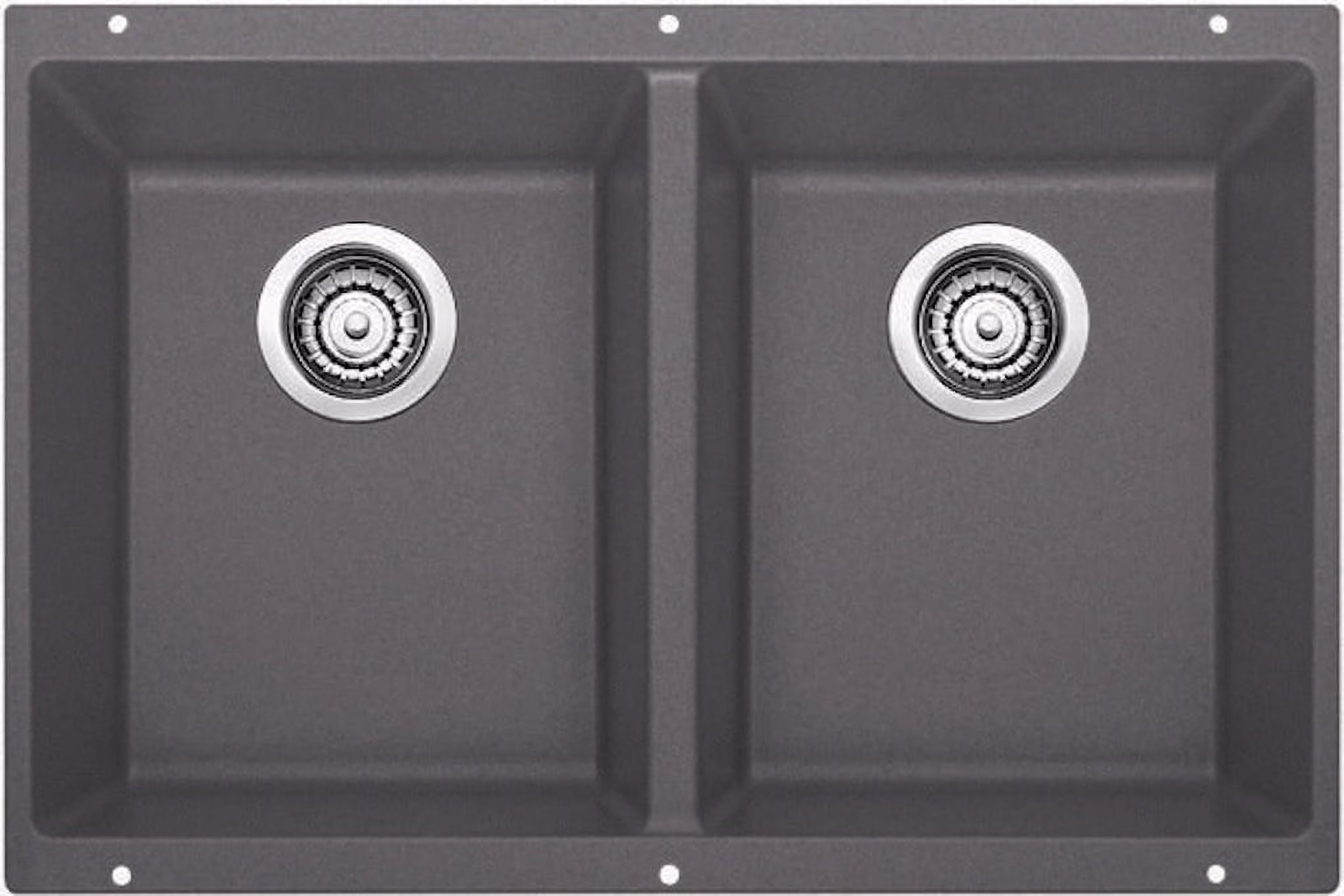 Blanco 442927 Precis Equal Double Bowl Undermount Kitchen Sink, Coal Black