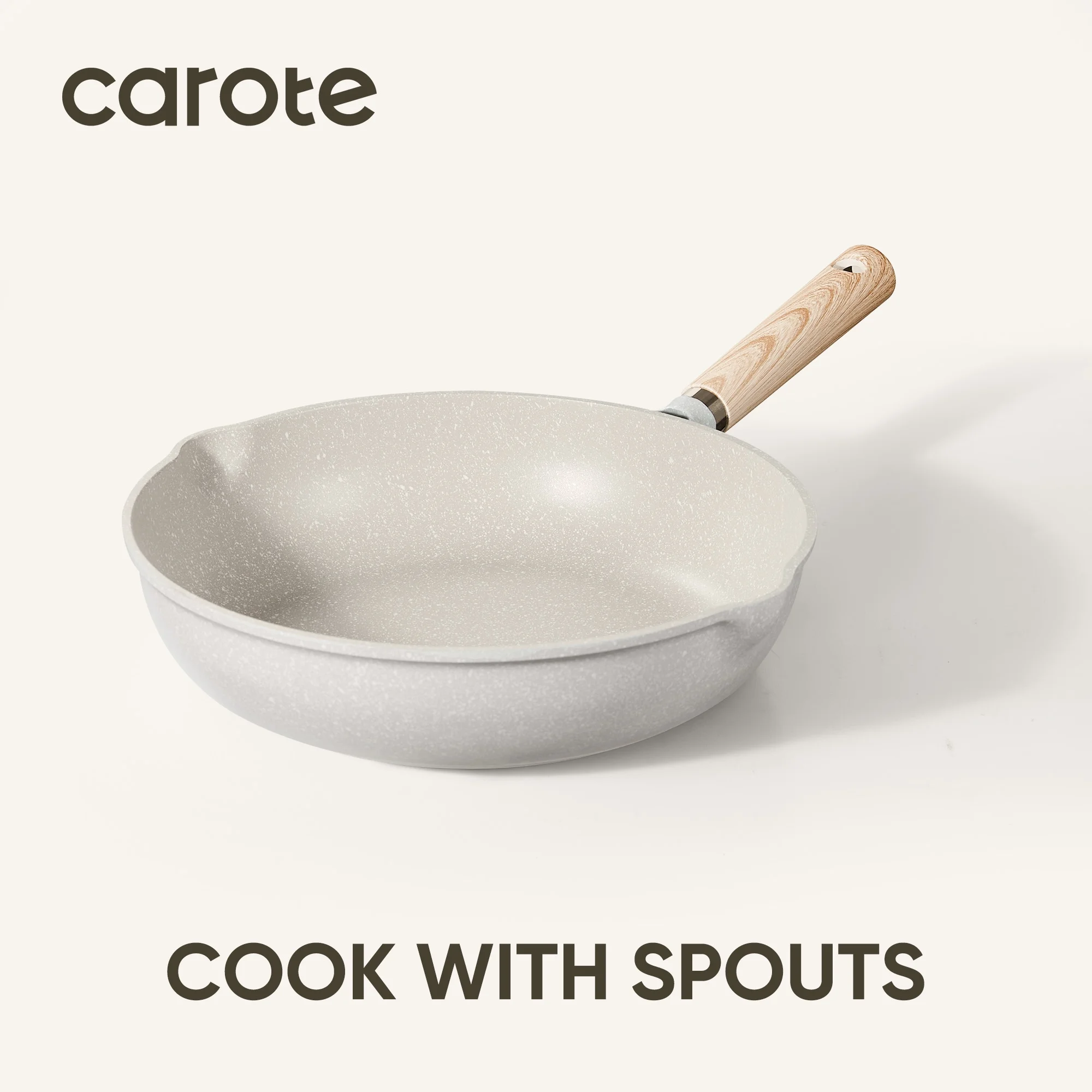 Carote Nonstick Cookware Set 21-Piece,Kitchen Pots and Pans Set,Stay-Cool Handles, Induction Compatible,Cookware Set for RV and Camping,Beige