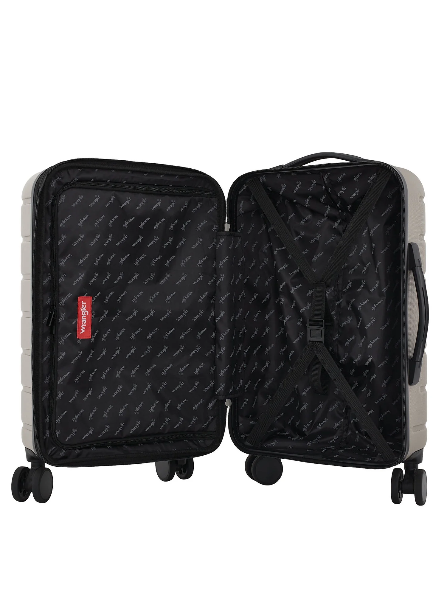Wrangler 4-Piece 8-Wheel Expandable Hard Side Trunk-Style Luggage Set - Black