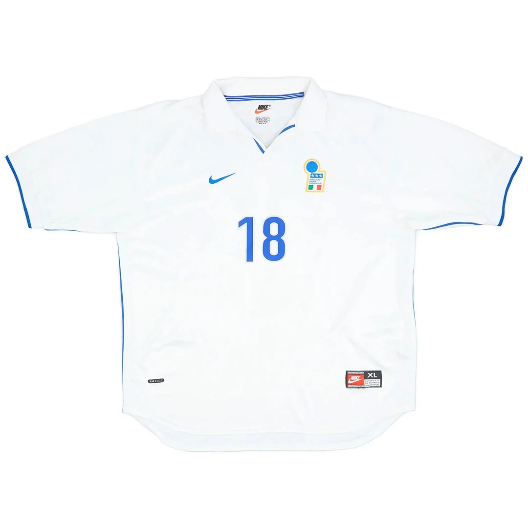 BAGGIO R #18 Italy 1998 Away Retro Football Jersey
