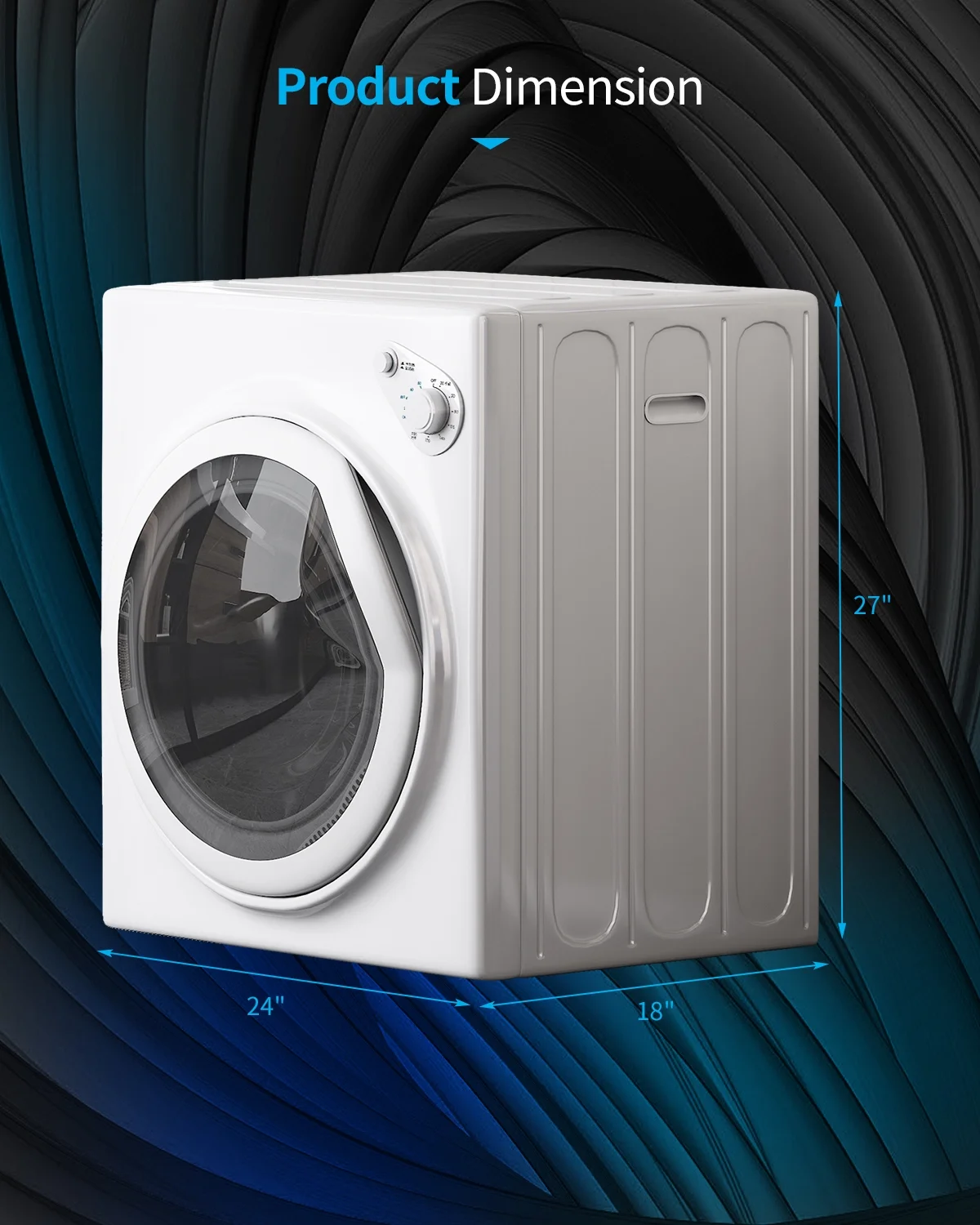 TABU Washer and Dryer Set, 19LBS Fully Automatic Washing Machine & 8.8LBS Clothes Dryer (White&White)
