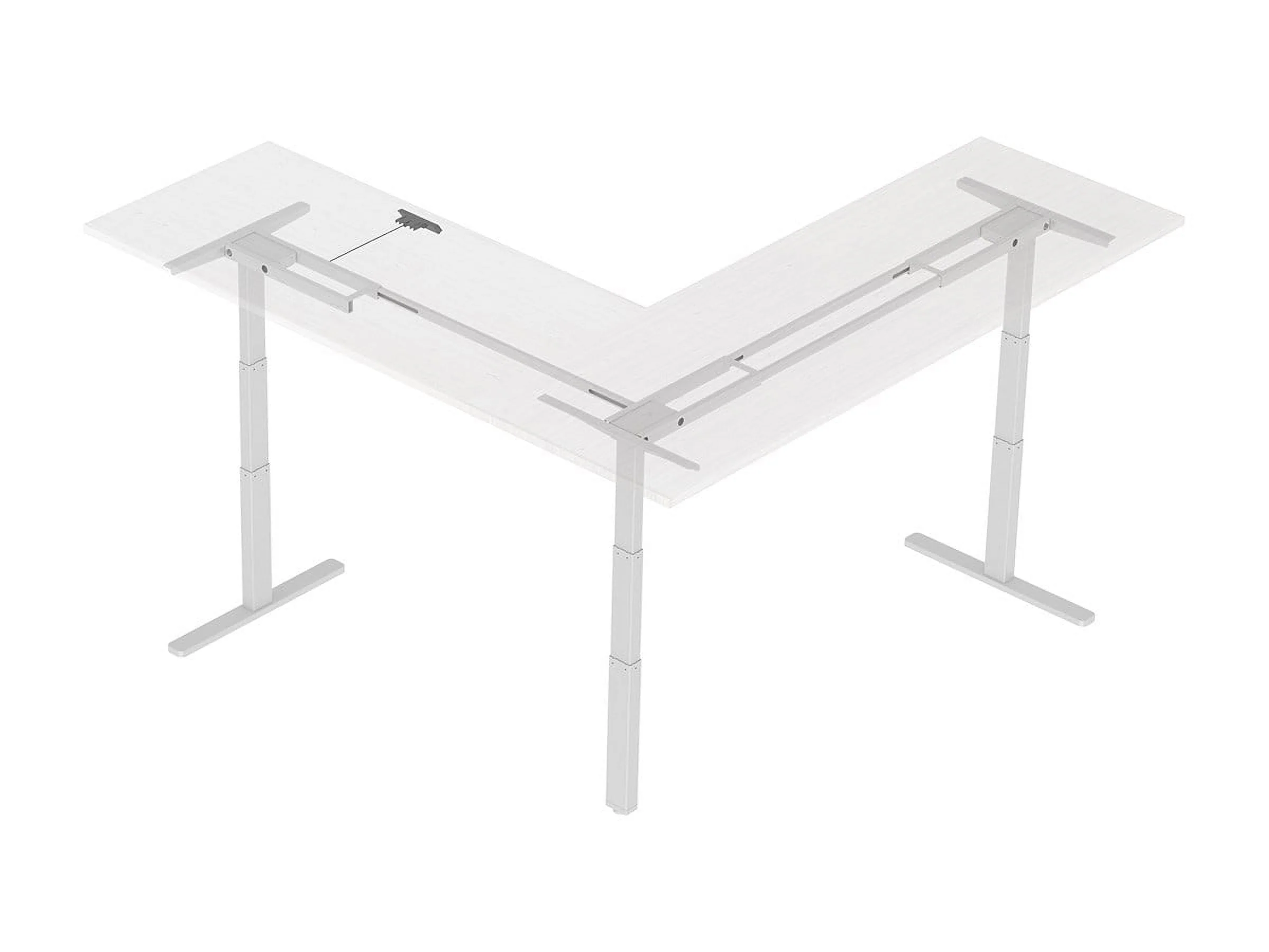 Monoprice Triple Motor Height Adjustable Sit-Stand Corner Desk Frame - White, 3 Leg Corner, L Shaped Table Base, Programmable Memory Settings