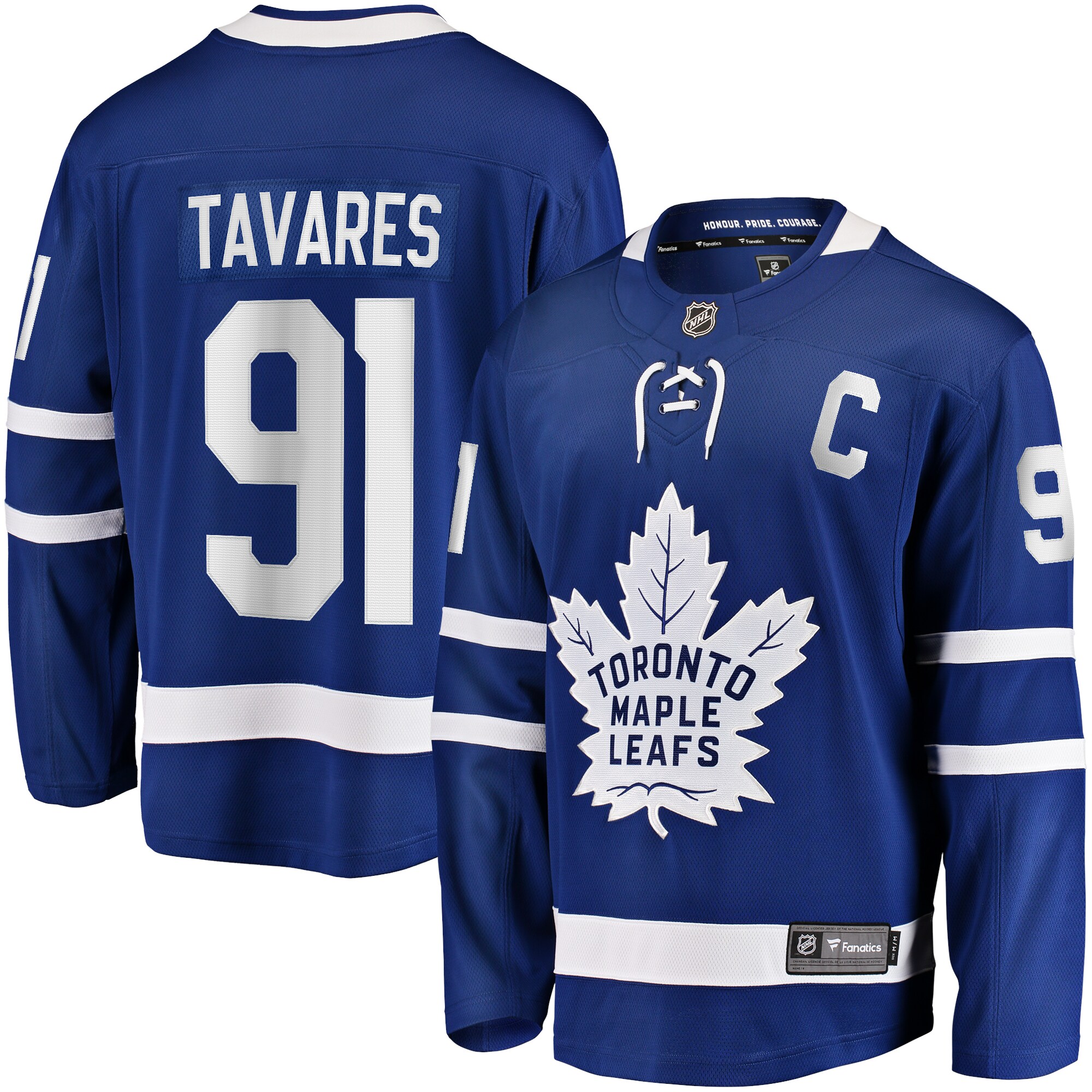 John Tavares Toronto Maple Leafs Fanatics Captain Patch Home Breakaway Jersey – Blue