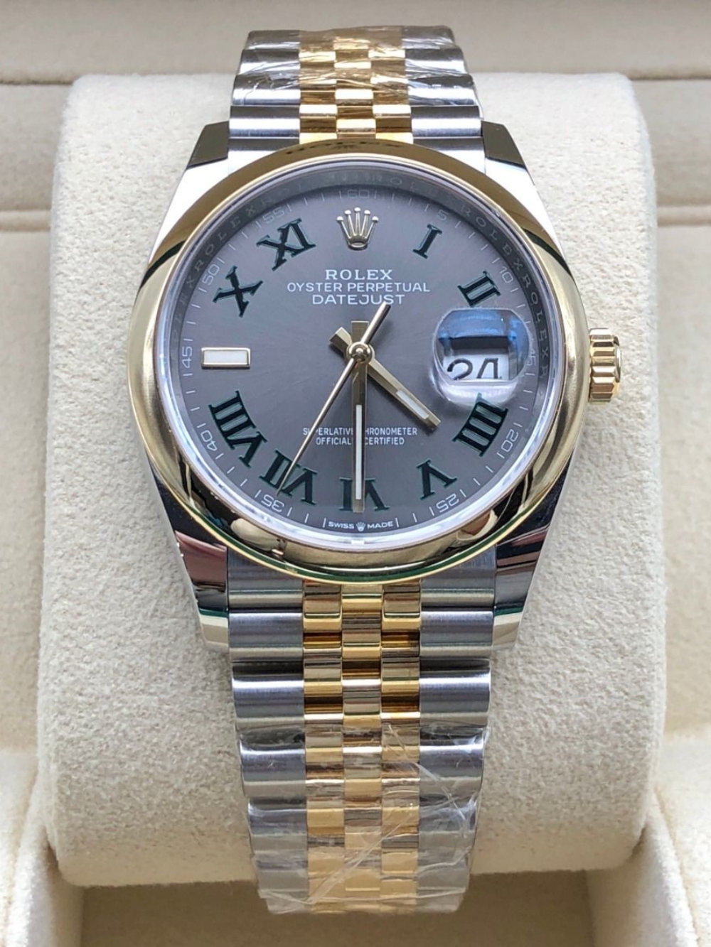 【Super Clone】RLX  Datejust 36mm 126203 Slate Dial 36mm Domed Bezel Oyster Bracelet