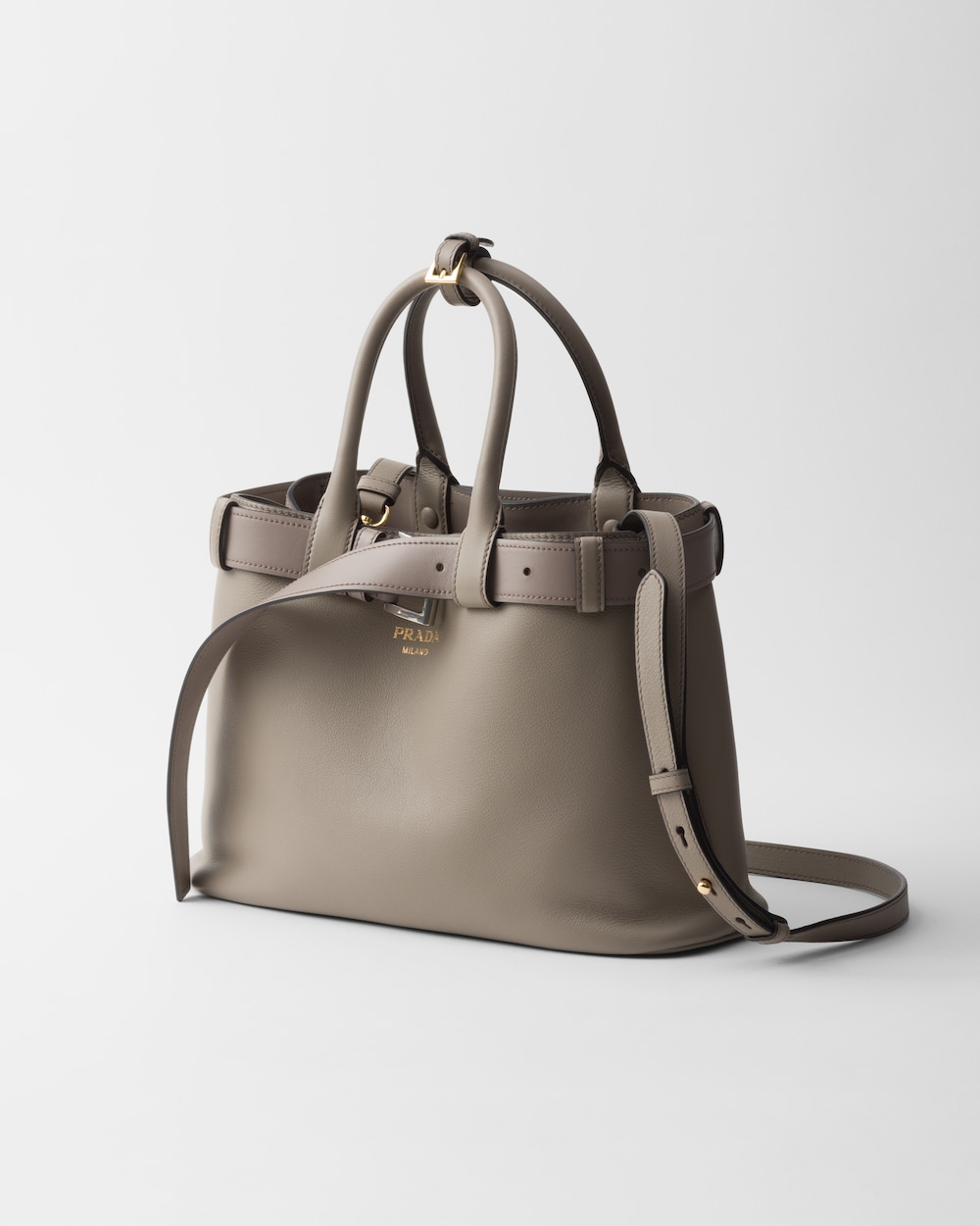 Buckle Small Leather Handbag With Belt