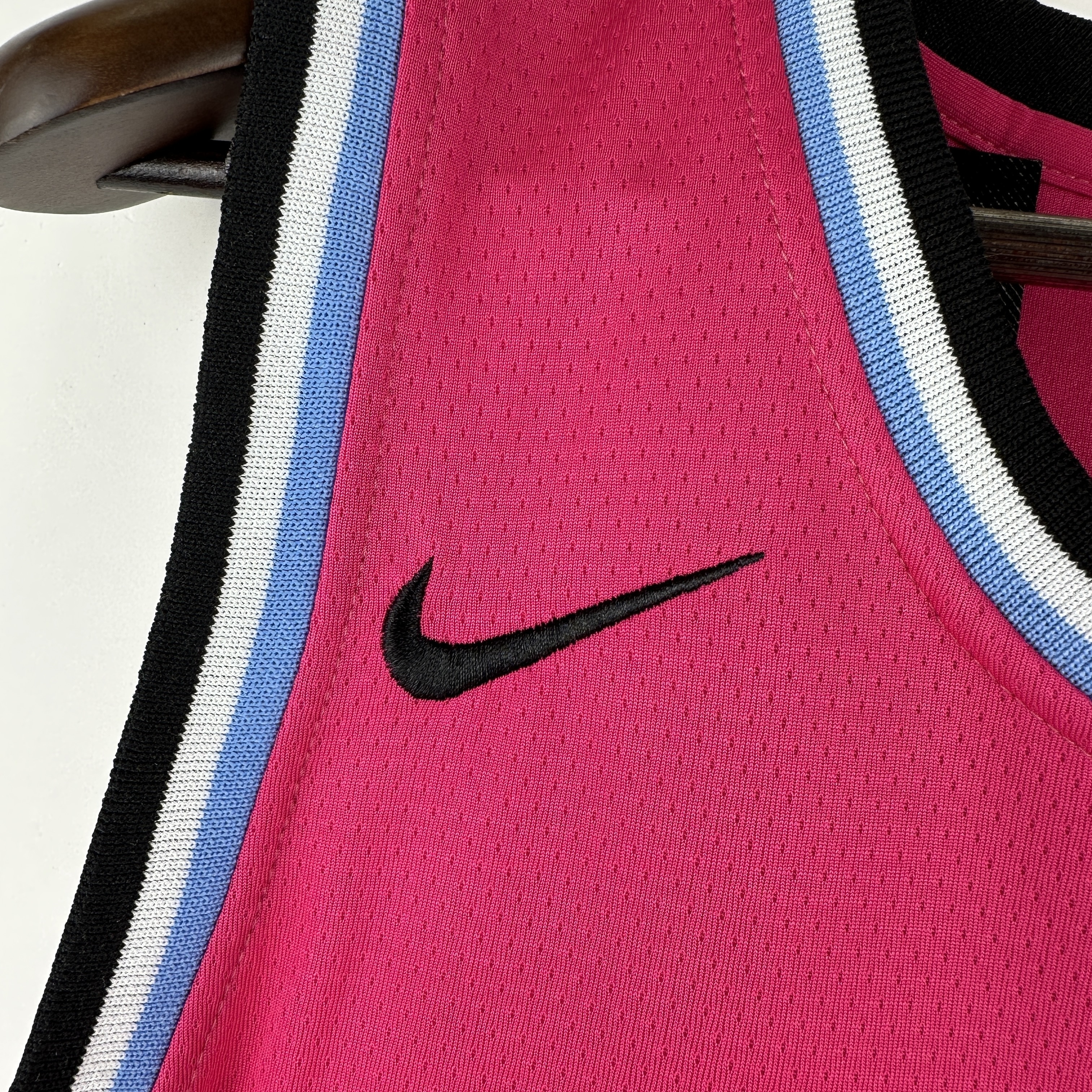 Embroidered Miami Heat Crew Neck Pink #3 Dwyane Wade