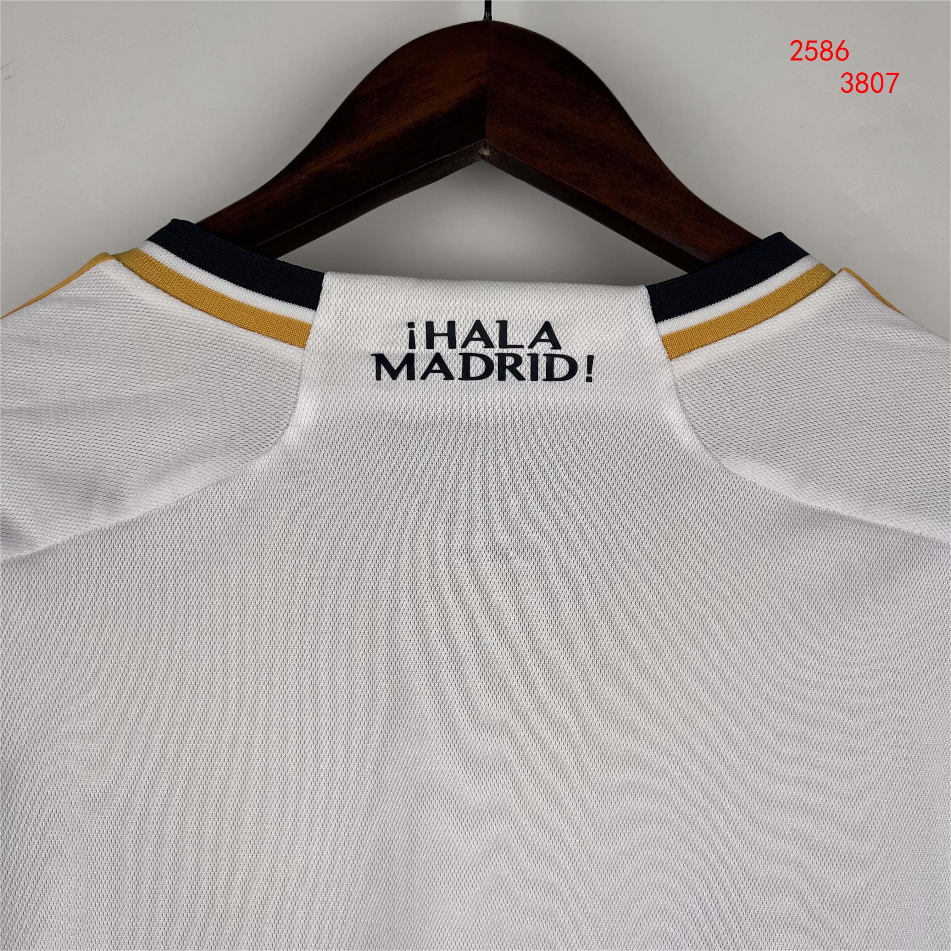 2023/24  Long Sleeve Real Madrid Home Football Shirt1:1 Thai Quality