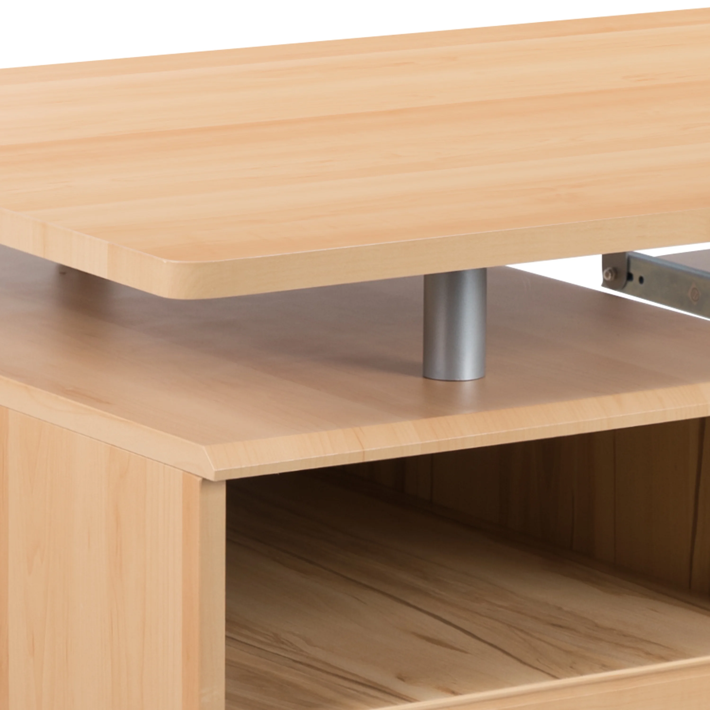 Flash Furniture Rustic Walnut Desk with Three Drawer Pedestal and Pull-Out Keyboard Tray