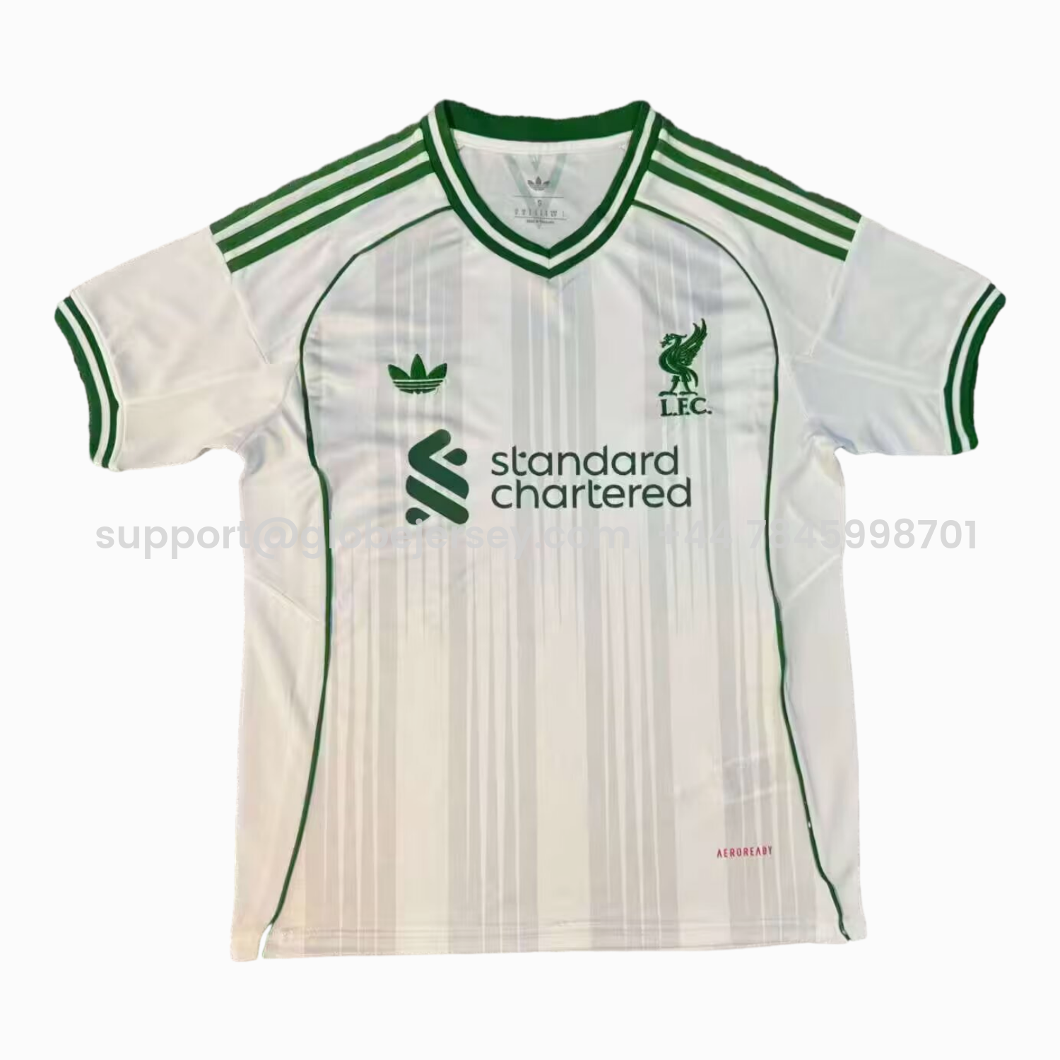 Liver.pool 25-26 Green Lines White Special Jersey - Fans Version