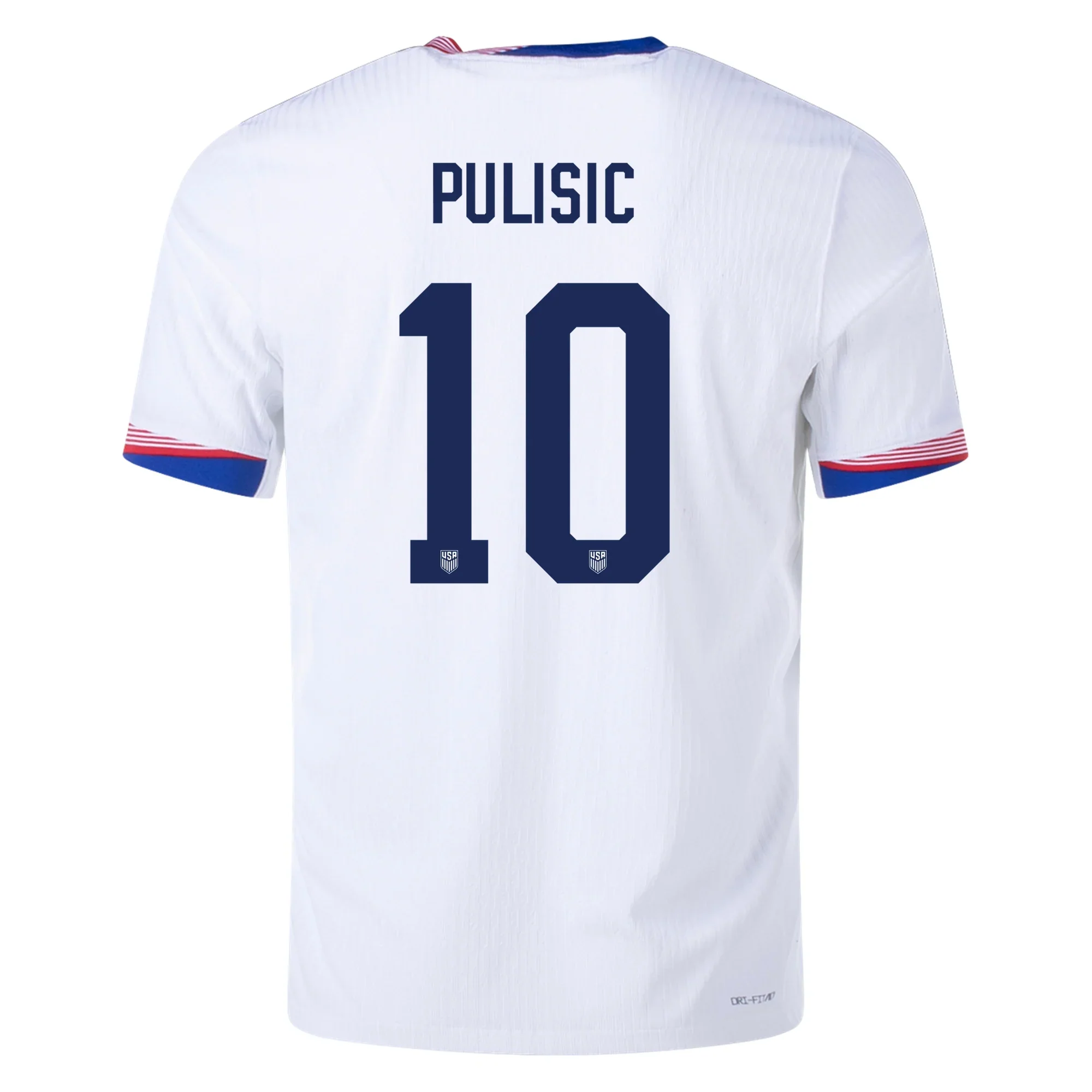 Nike Mens United States Authentic Christian Pulisic Match Home Jersey 24/25 (White/Obsidian)