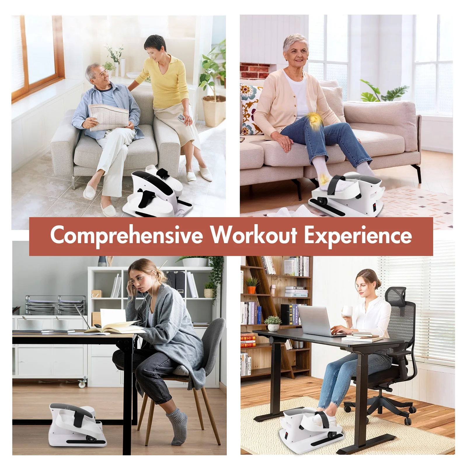 CATGOOD Under Desk Elliptical, Electric Seated Foot & Leg Pedal Exerciser While Sitting for Seniors