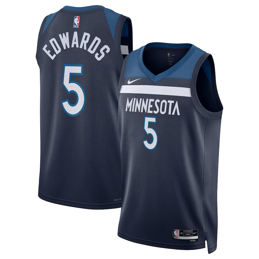 Anthony Edwards navy blue Minnesota Timberwolves  Jersey