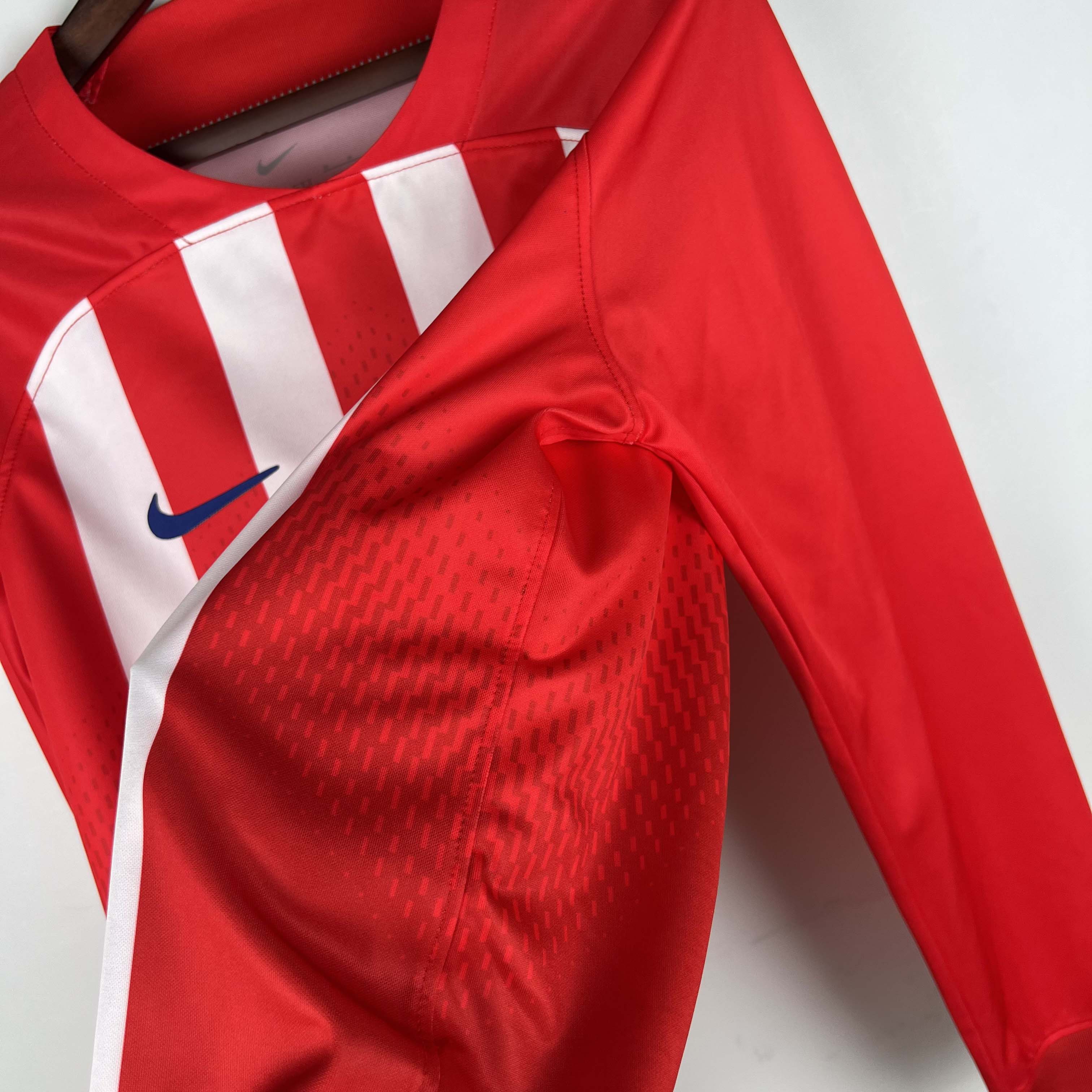 2023/2024 Long Sleeve Atletico Madrid Home1:1 Thai Quality - Fans Edition