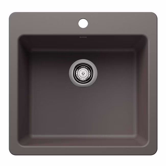 Blanco 443227 21 in. Liven Silgranti Single Bowl Dual Mount Kitchen Sink - Anthracite