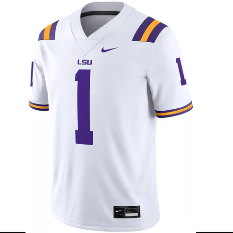 LSU Tigers #1 Ja'Marr Chase Team Replica Football Jersey – White