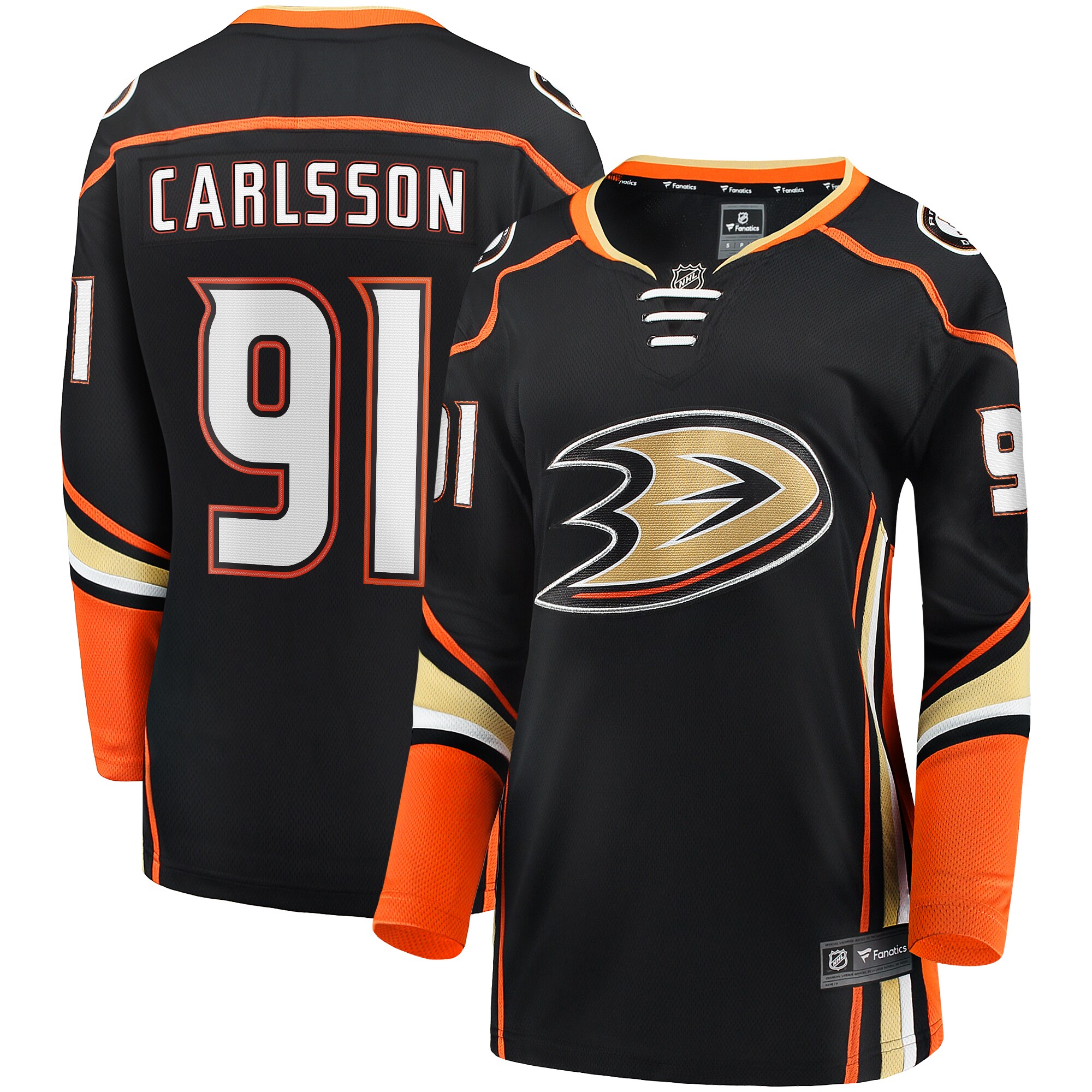 Leo Carlsson Anaheim Ducks Fanatics Women’s Home Breakaway  Jersey – Black