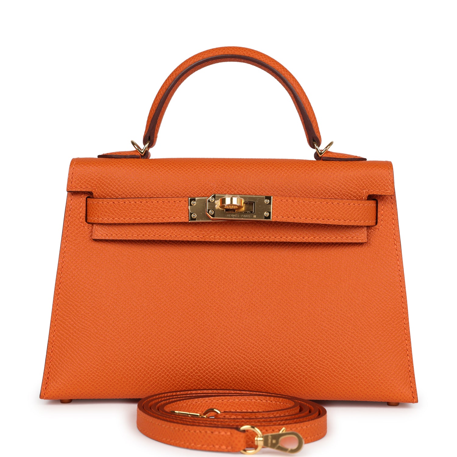 Kelly Sellier 20 Orange Epsom Gold Hardware