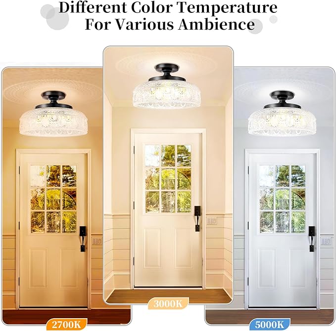 MELLOWWLITE Semi Flush Mount Ceiling Light