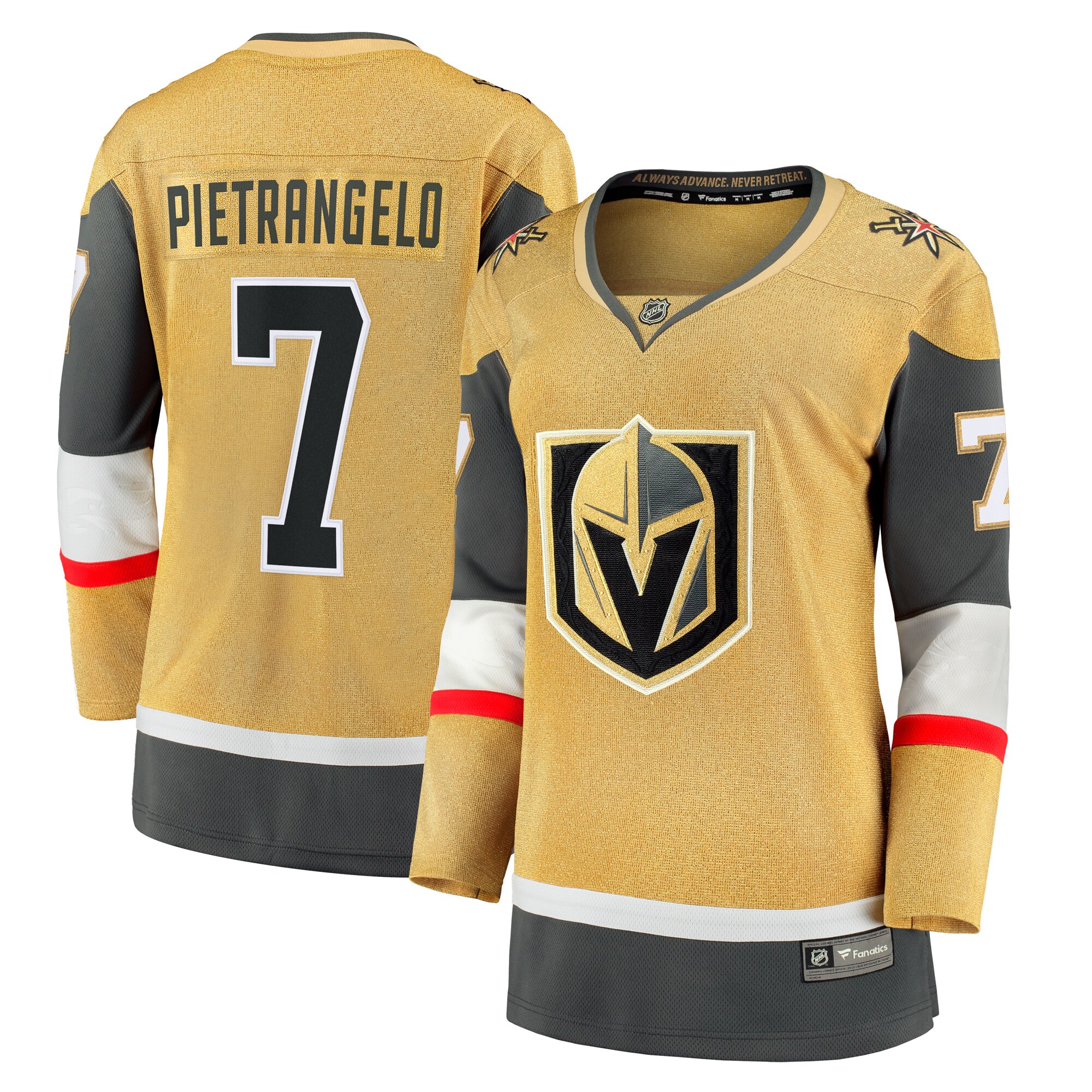 Alex Pietrangelo Vegas Golden Knights Fanatics Women’s Home Breakaway   Jersey – Gold