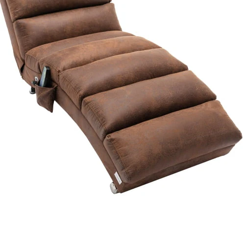 Electric Massage Chaise Lounge Chair, Upholstered Modern Recliner, Indoor Long Lounger for Bedroom, Living Room, Office, Coffee
