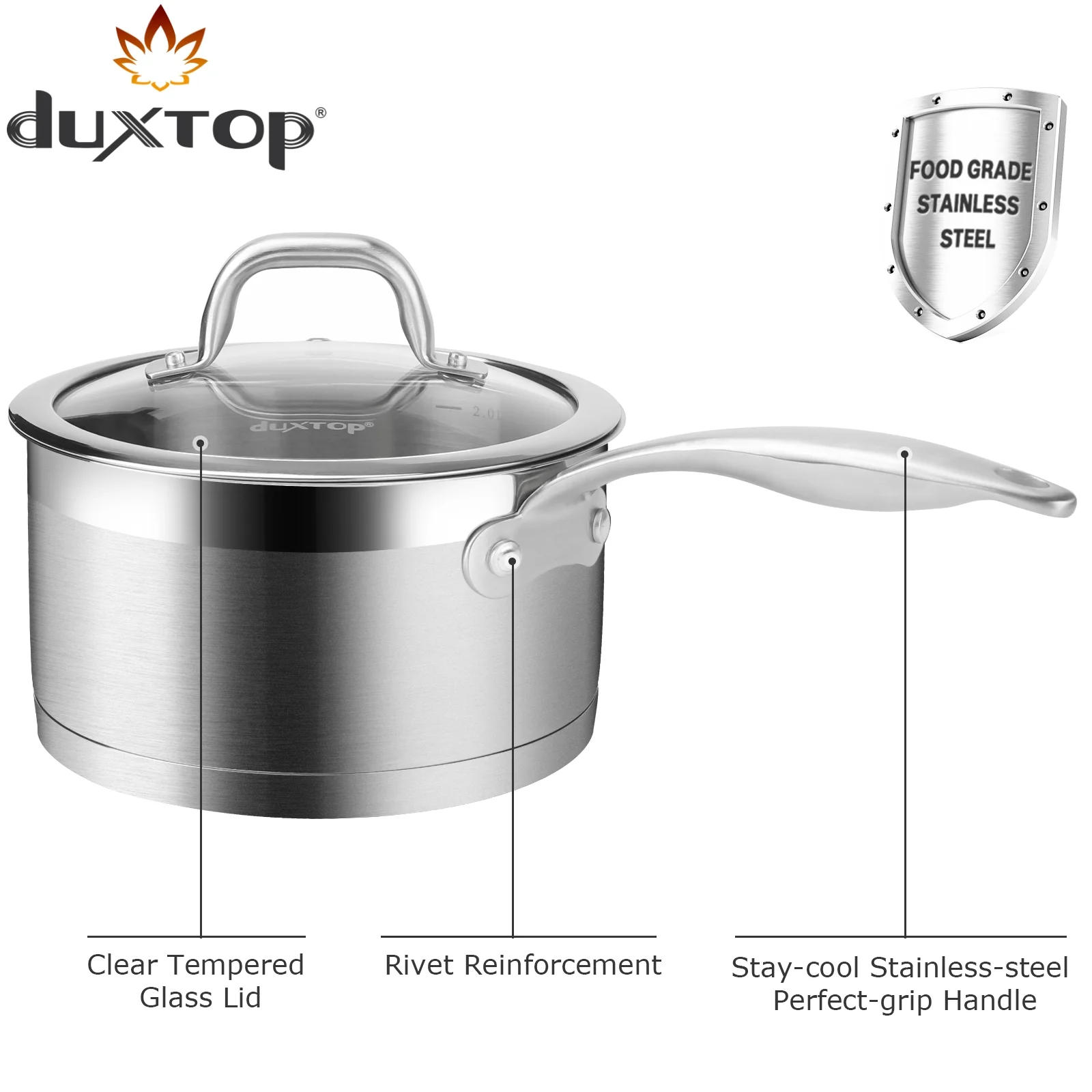 Duxtop 17PC Professional Stainless Steel Induction Cookware Set, Copper Ceramic Coating Nonstick Frying Pan Set, Oven & Dishwasher Safe