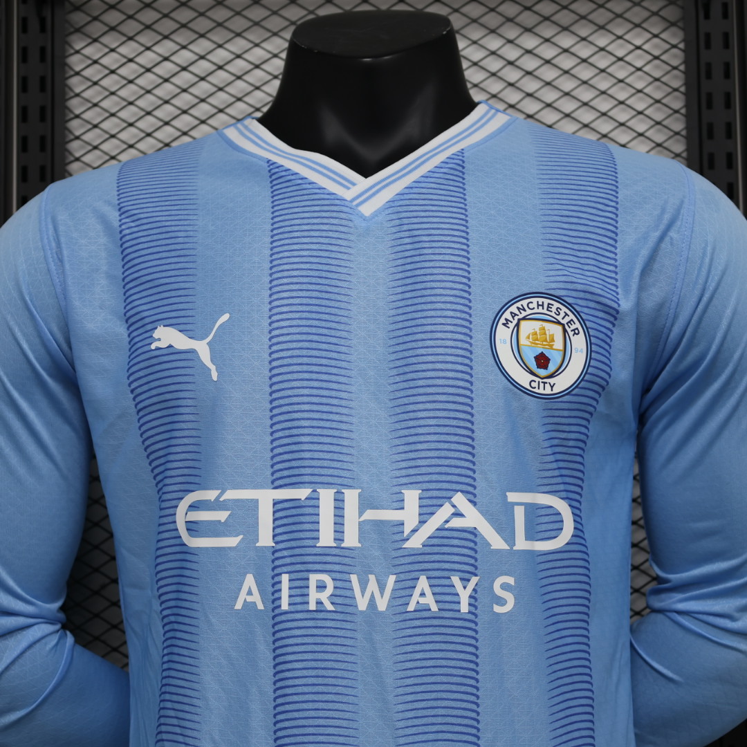 2023/2024 Manchester City Home Long Sleeve Players Edition