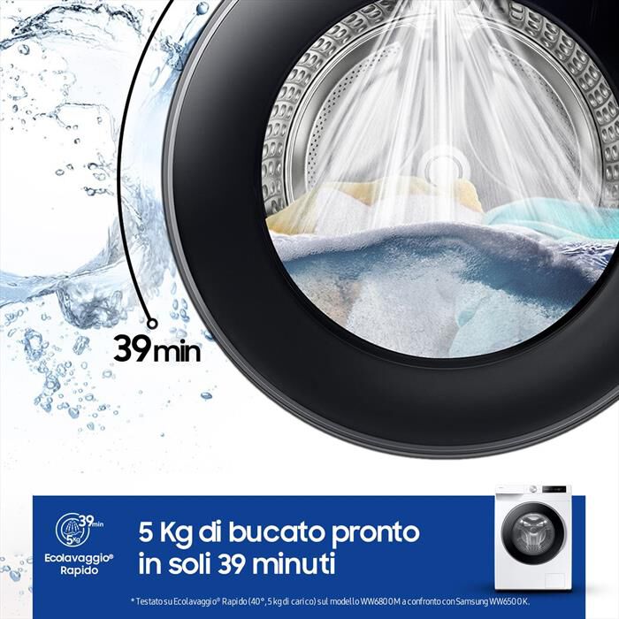 SAMSUNG - Lavatrice WW90DG6U25LEU3 9 Kg Classe A-bianco