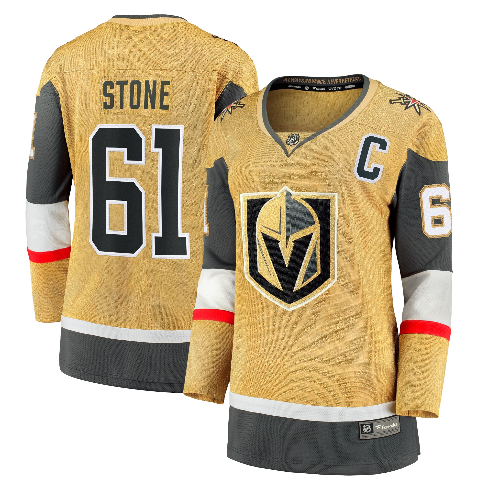 Mark Stone Vegas Golden Knights Fanatics Women’s Captain Patch Home Breakaway   Jersey – Gold