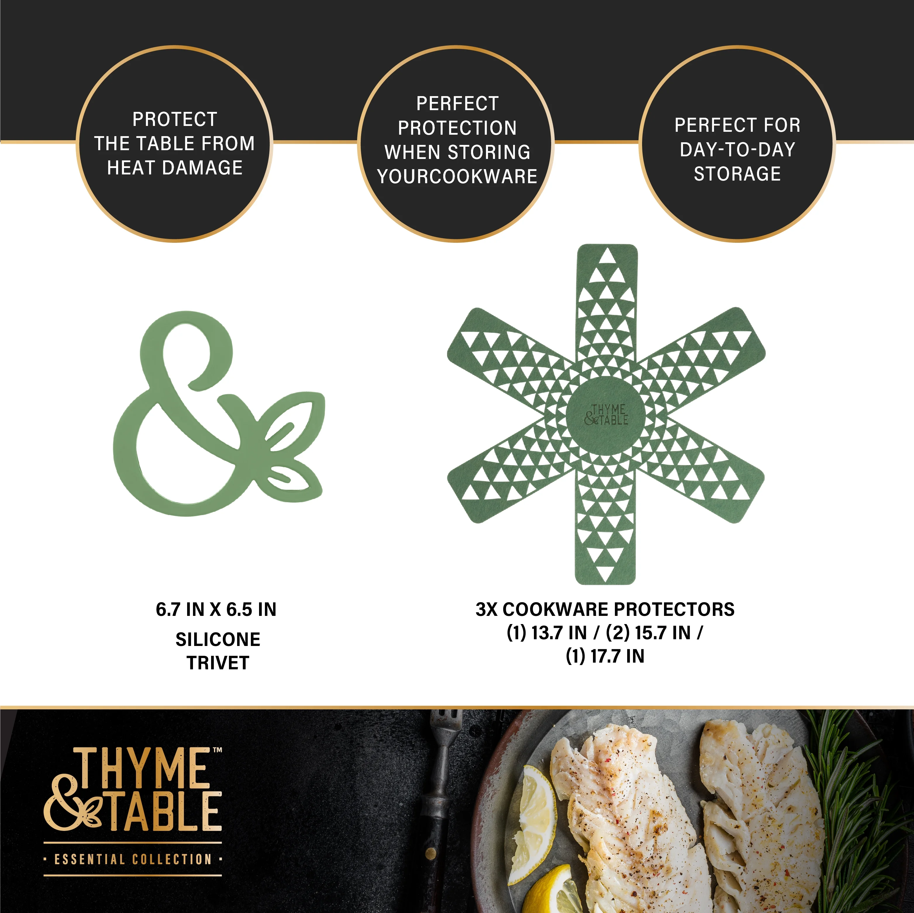 Thyme & Table 12-Piece Non-Stick Supreme Cookware Set, Pots and Pans Set - Cream